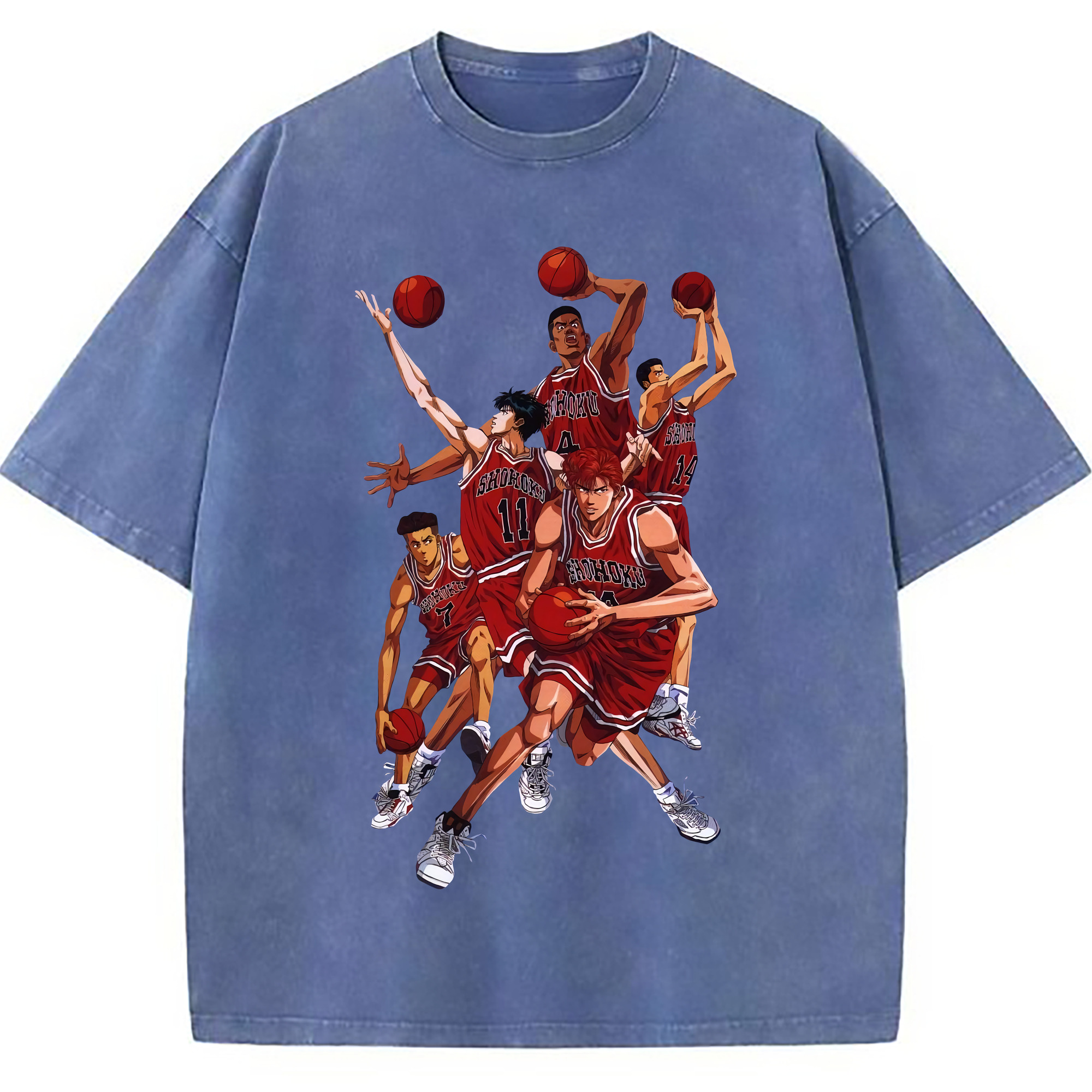 （画像用） SLAM DUNK／スラムダンク 綿100% ヴィンテージ風 半袖Tシャツ（フロントプリント）