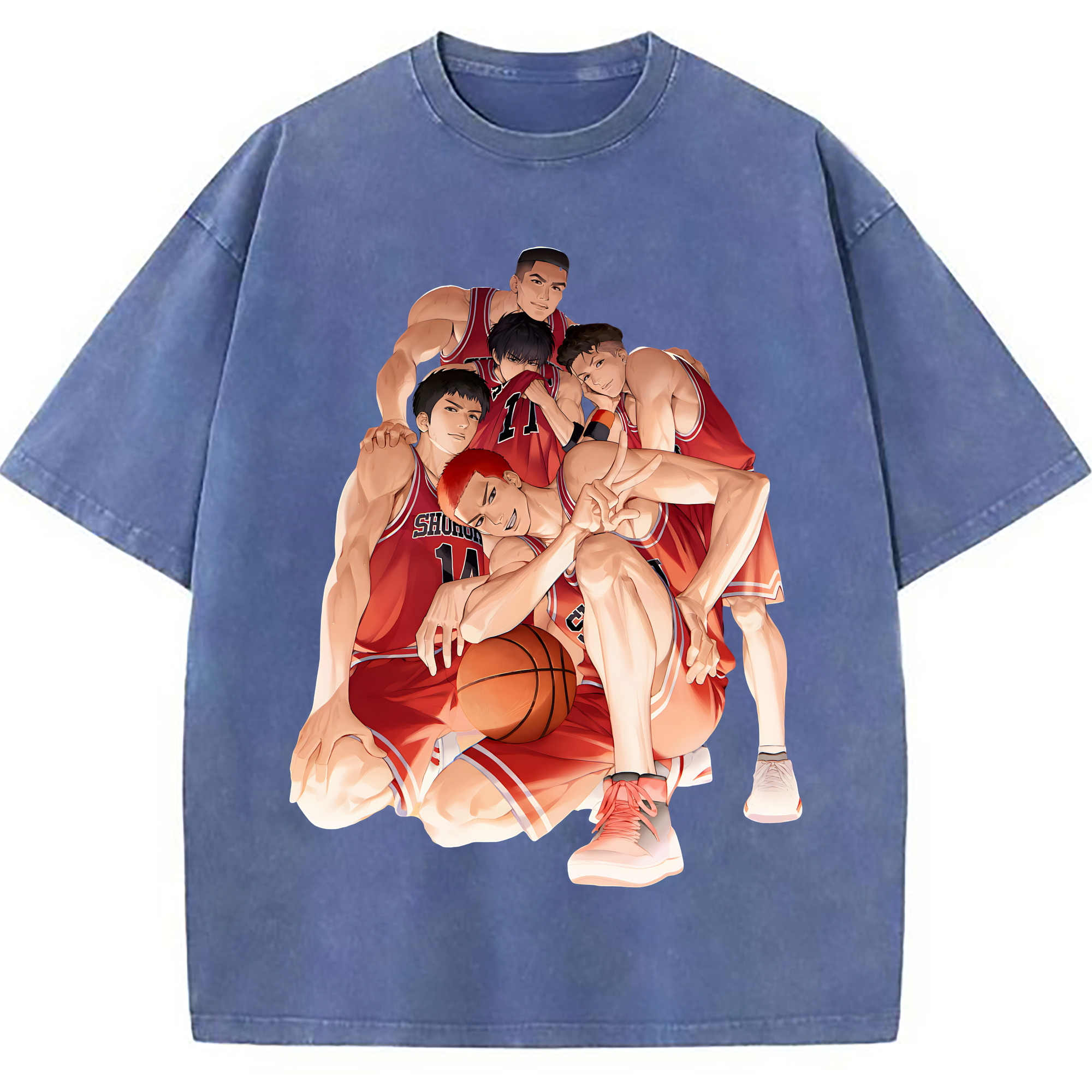 （画像用） SLAM DUNK／スラムダンク 綿100% ヴィンテージ風 半袖Tシャツ（フロントプリント）