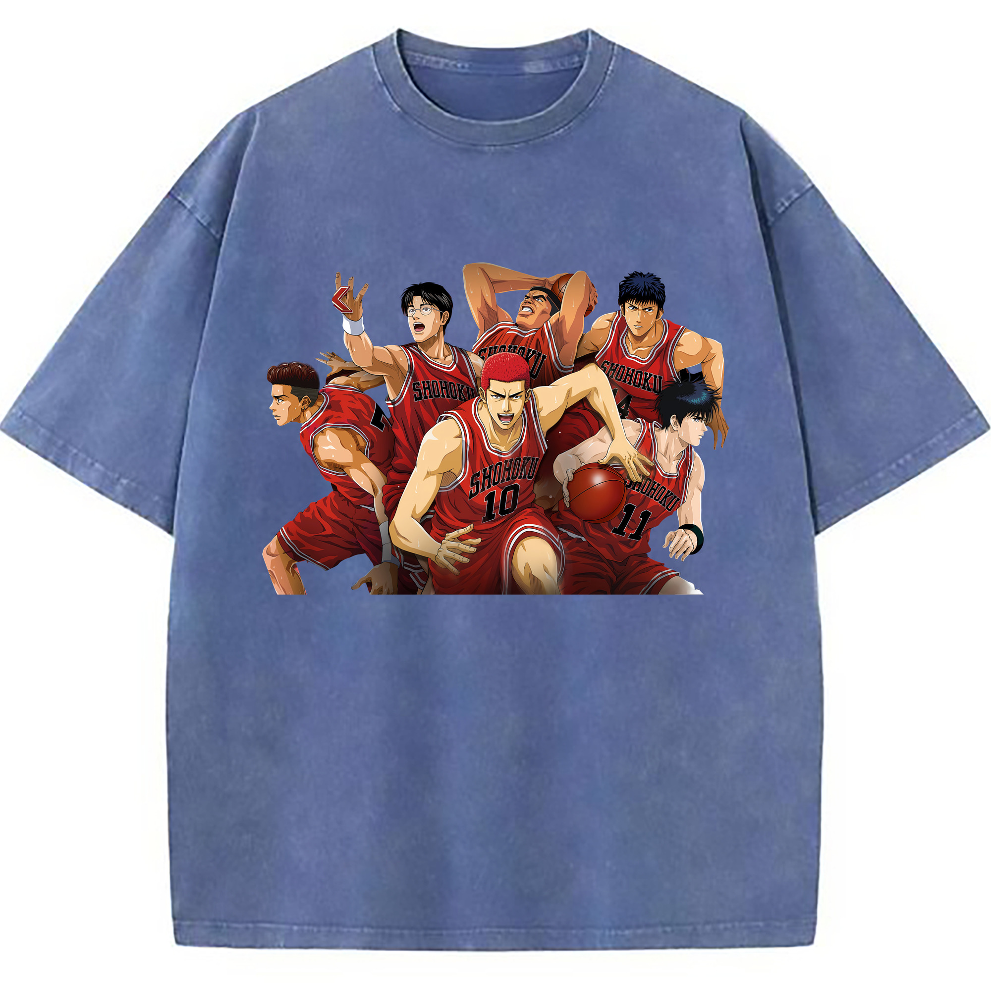 （画像用） SLAM DUNK／スラムダンク 綿100% ヴィンテージ風 半袖Tシャツ（フロントプリント）