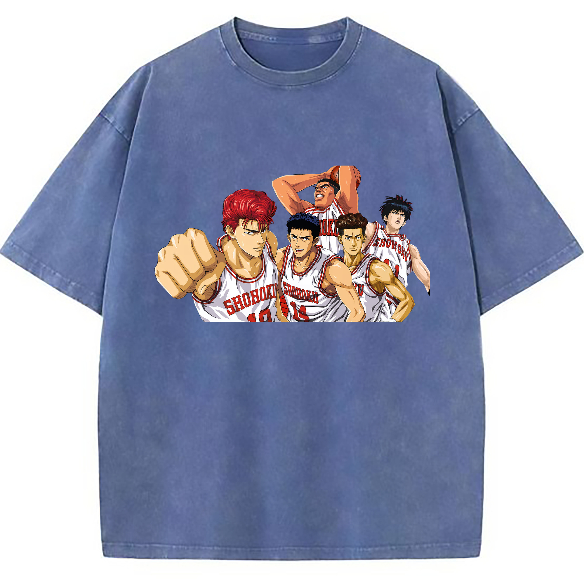 （画像用） SLAM DUNK／スラムダンク 綿100% ヴィンテージ風 半袖Tシャツ（フロントプリント）