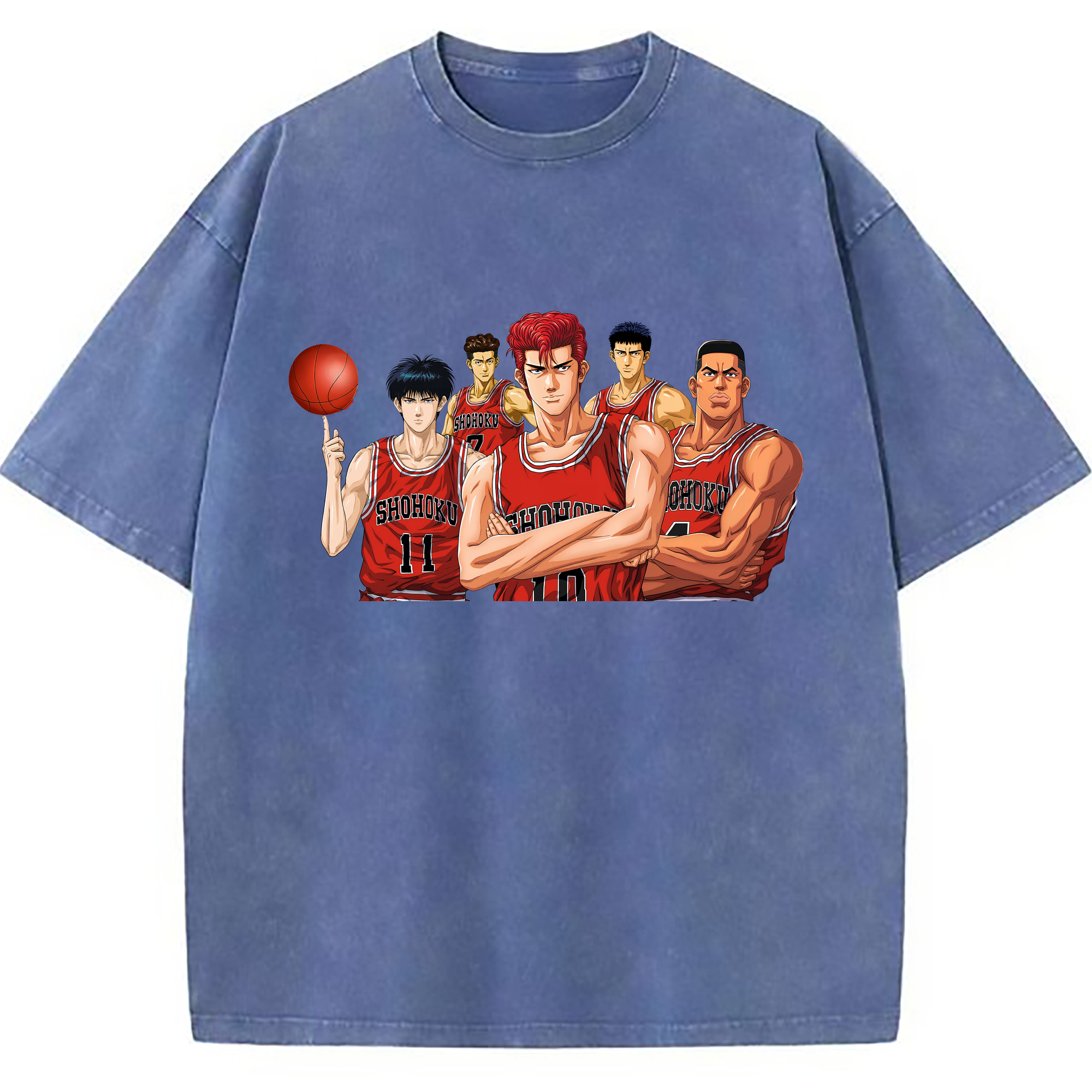 （画像用） SLAM DUNK／スラムダンク 綿100% ヴィンテージ風 半袖Tシャツ（フロントプリント）