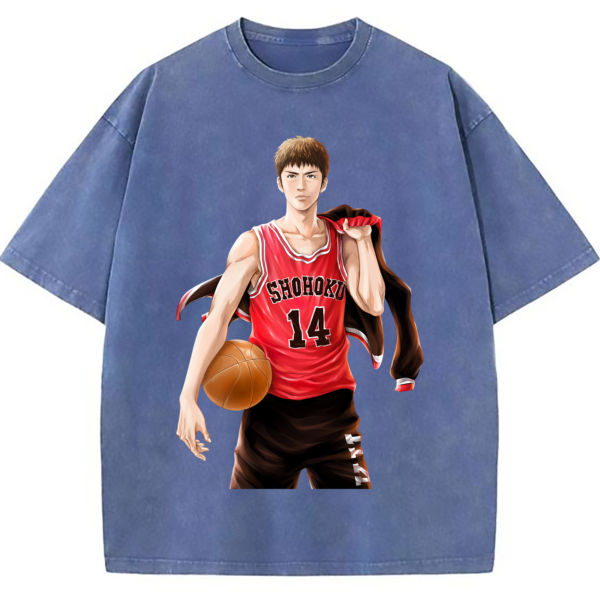 （画像用） SLAM DUNK／スラムダンク 綿100% ヴィンテージ風 半袖Tシャツ（フロントプリント）