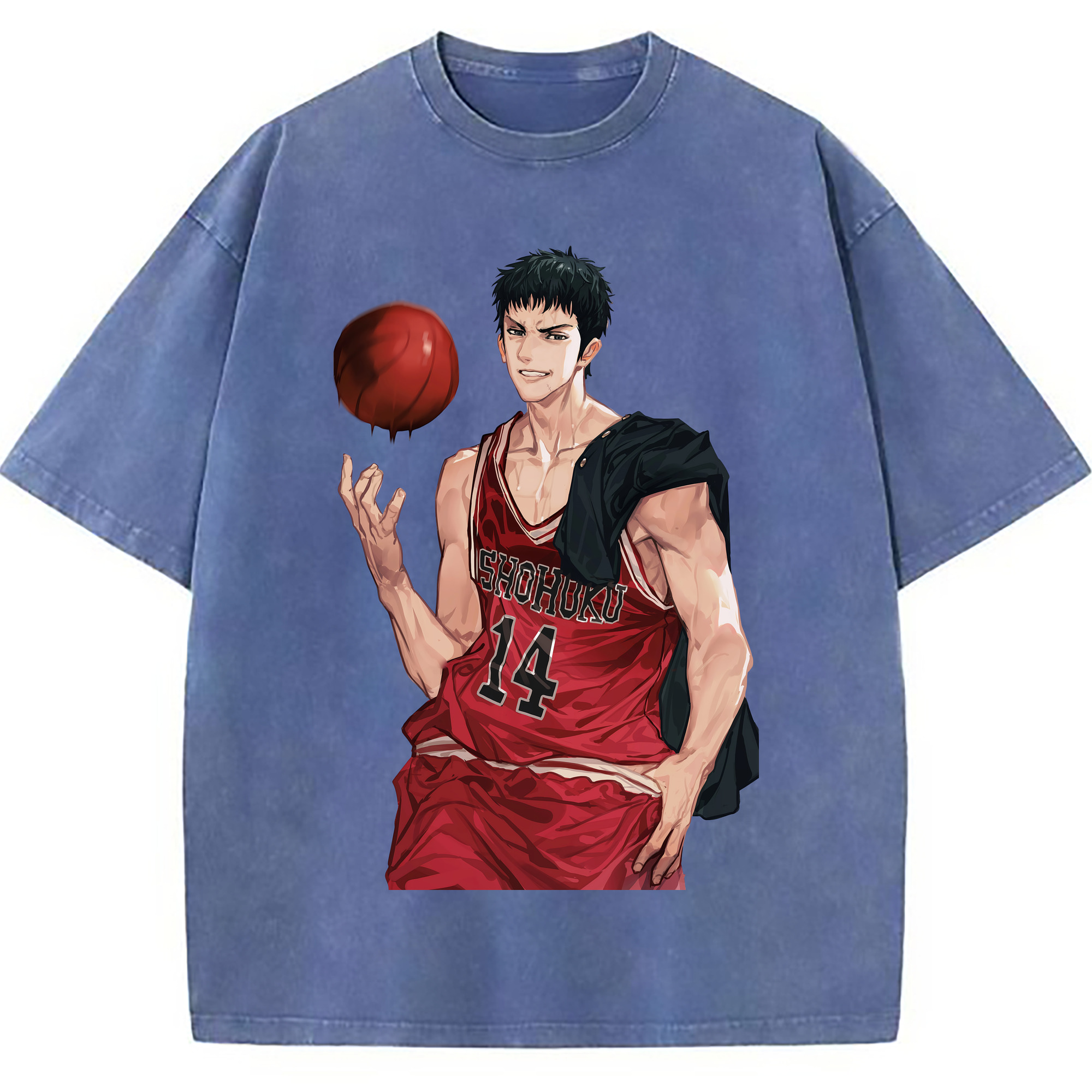 （画像用） SLAM DUNK／スラムダンク 綿100% ヴィンテージ風 半袖Tシャツ（フロントプリント）