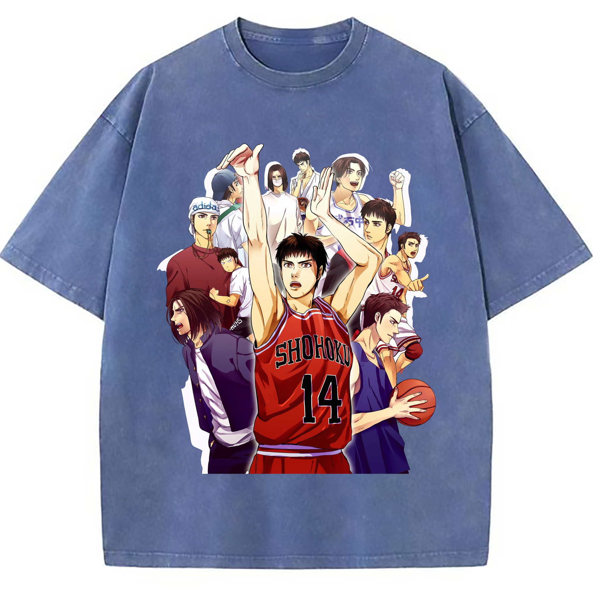 （画像用） SLAM DUNK／スラムダンク 綿100% ヴィンテージ風 半袖Tシャツ（フロントプリント）