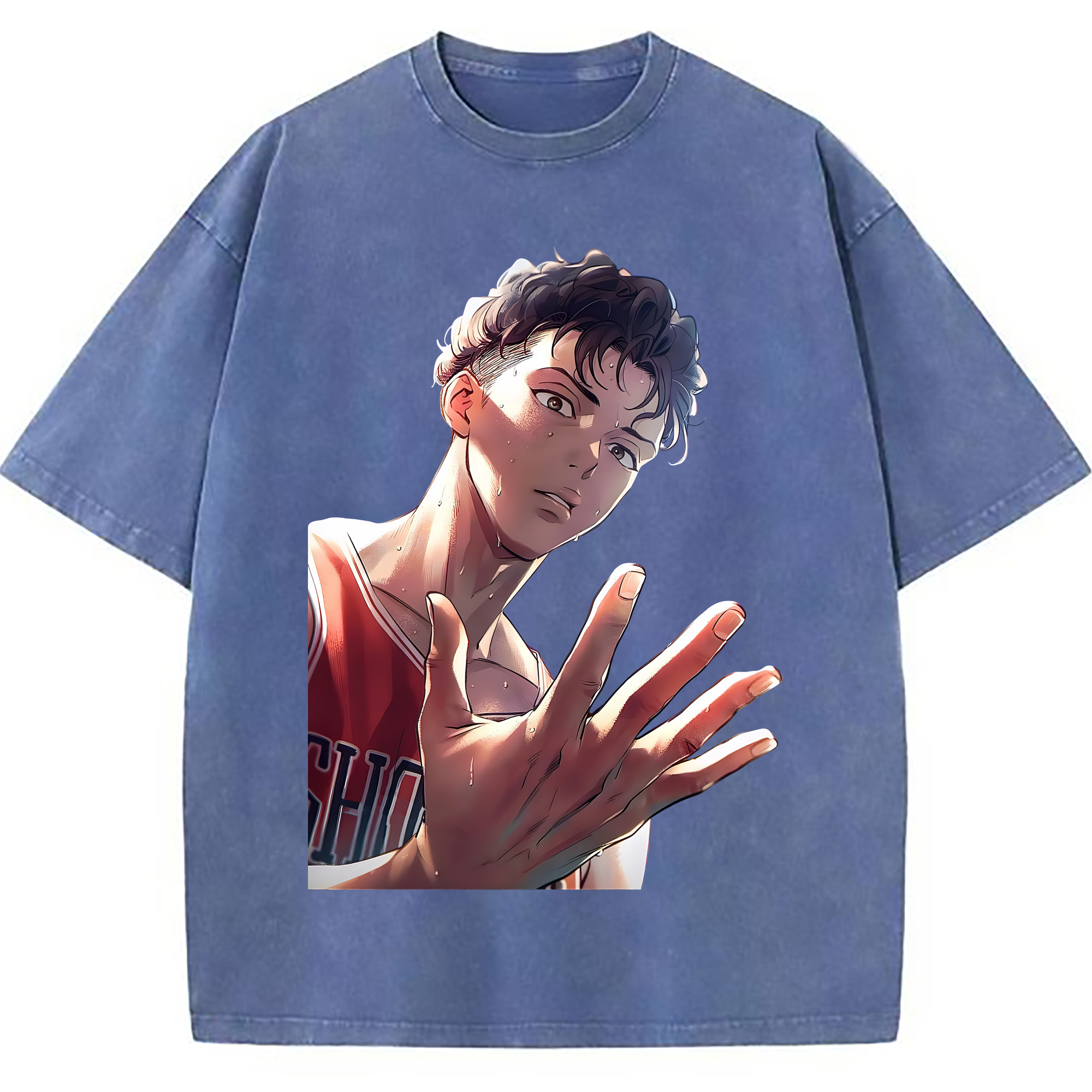 （画像用） SLAM DUNK／スラムダンク 綿100% ヴィンテージ風 半袖Tシャツ（フロントプリント）