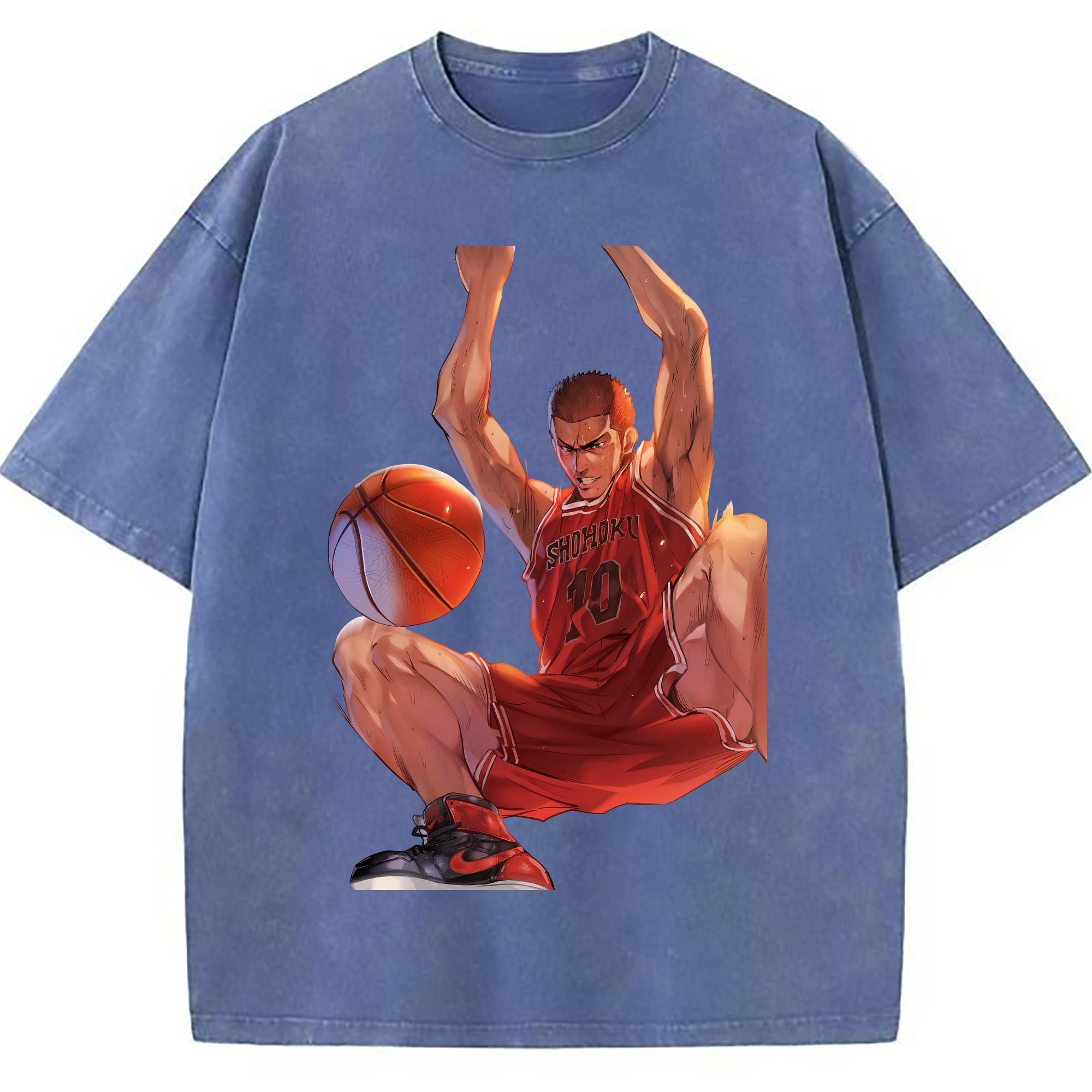 （画像用） SLAM DUNK／スラムダンク 綿100% ヴィンテージ風 半袖Tシャツ（フロントプリント）