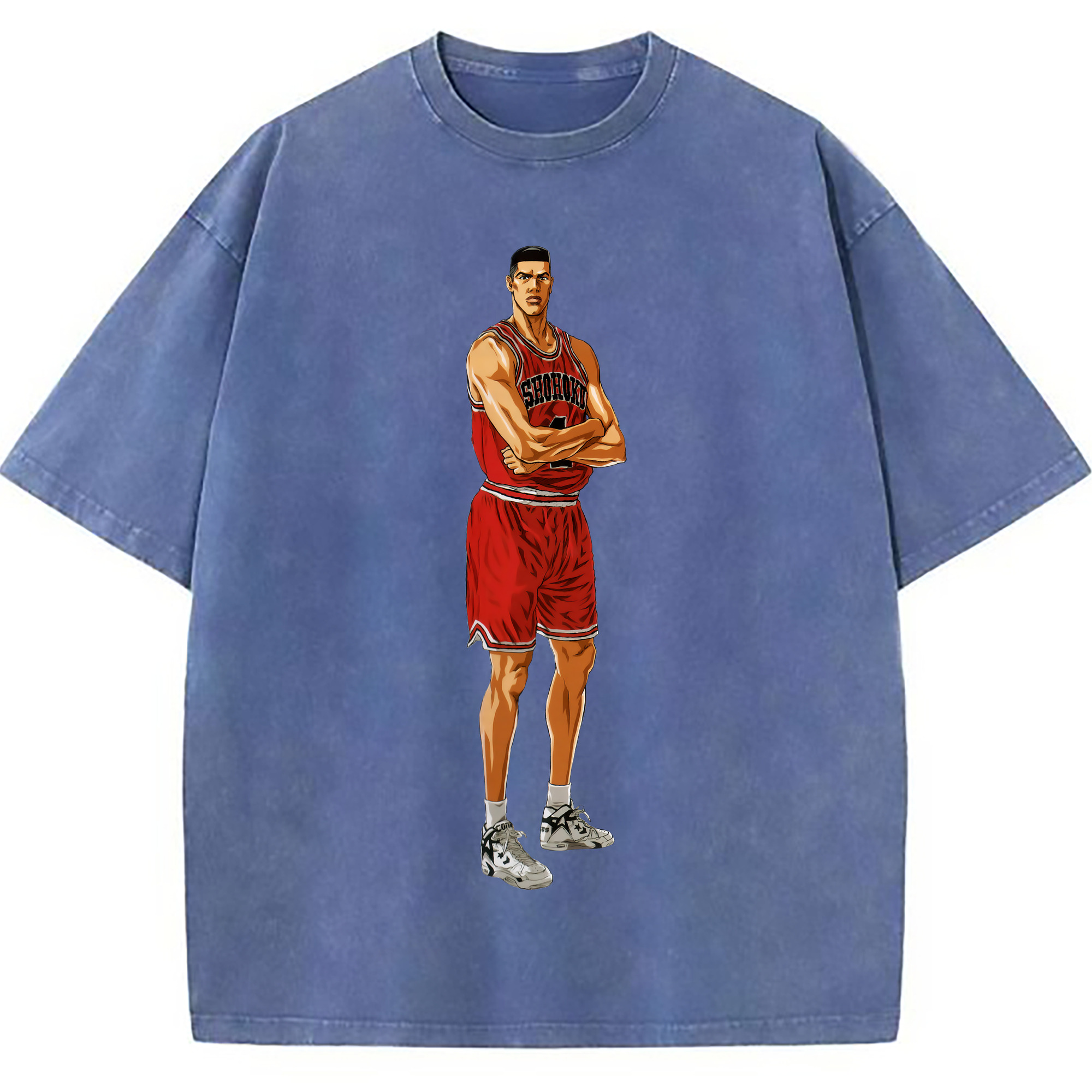 （画像用） SLAM DUNK／スラムダンク 綿100% ヴィンテージ風 半袖Tシャツ（フロントプリント）