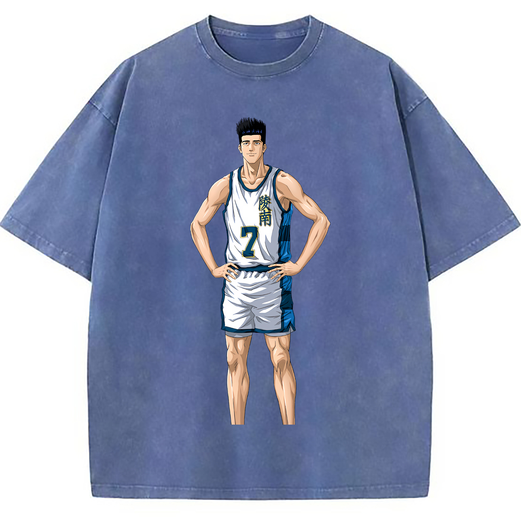 （画像用） SLAM DUNK／スラムダンク 綿100% ヴィンテージ風 半袖Tシャツ（フロントプリント）
