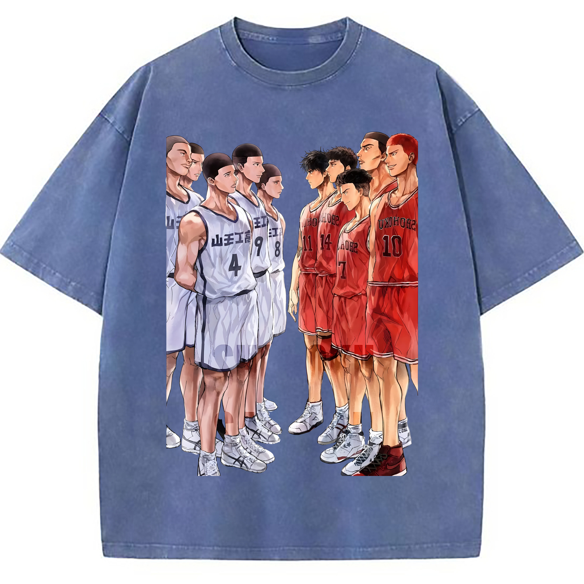（画像用） SLAM DUNK／スラムダンク 綿100% ヴィンテージ風 半袖Tシャツ（フロントプリント）