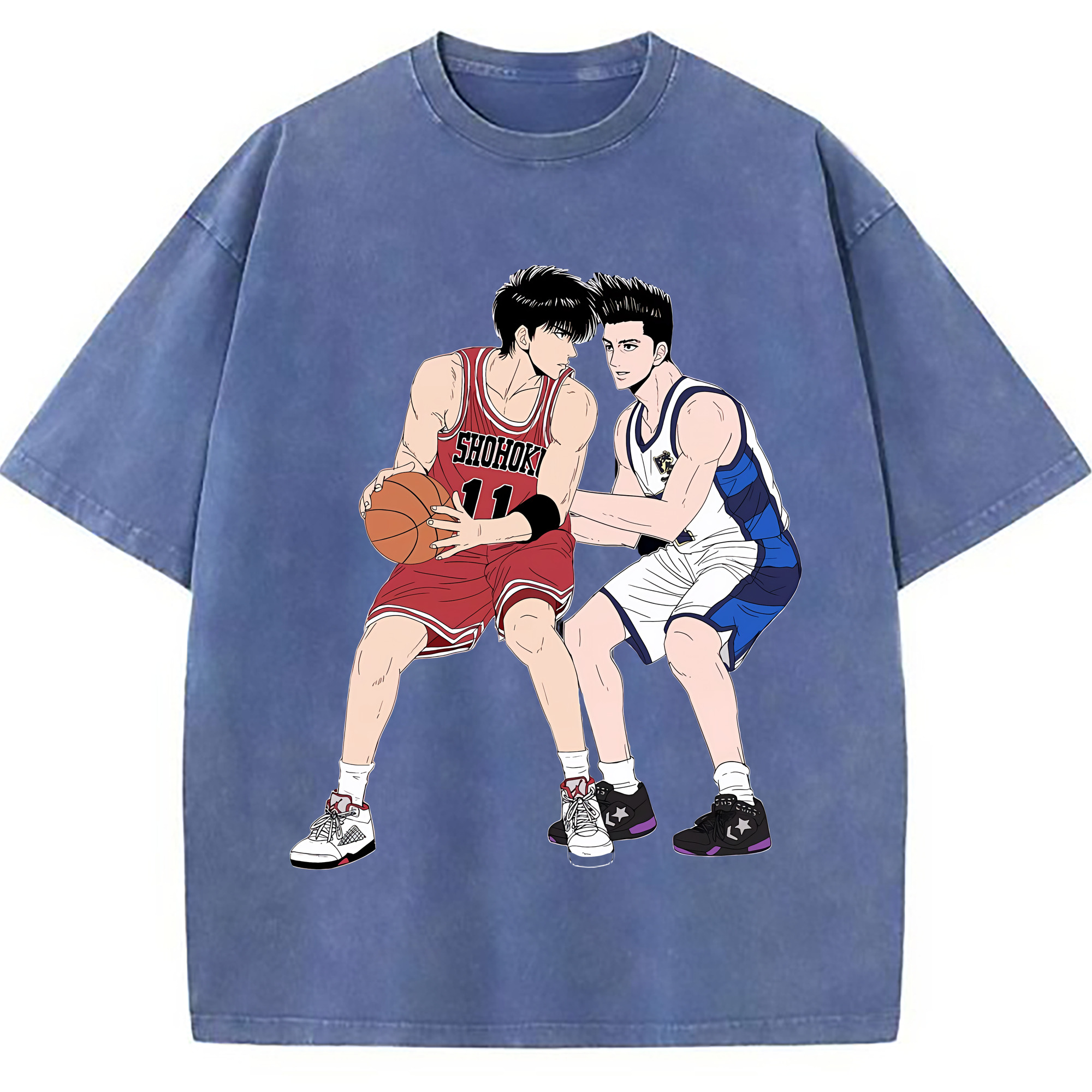 （画像用） SLAM DUNK／スラムダンク 綿100% ヴィンテージ風 半袖Tシャツ（フロントプリント）