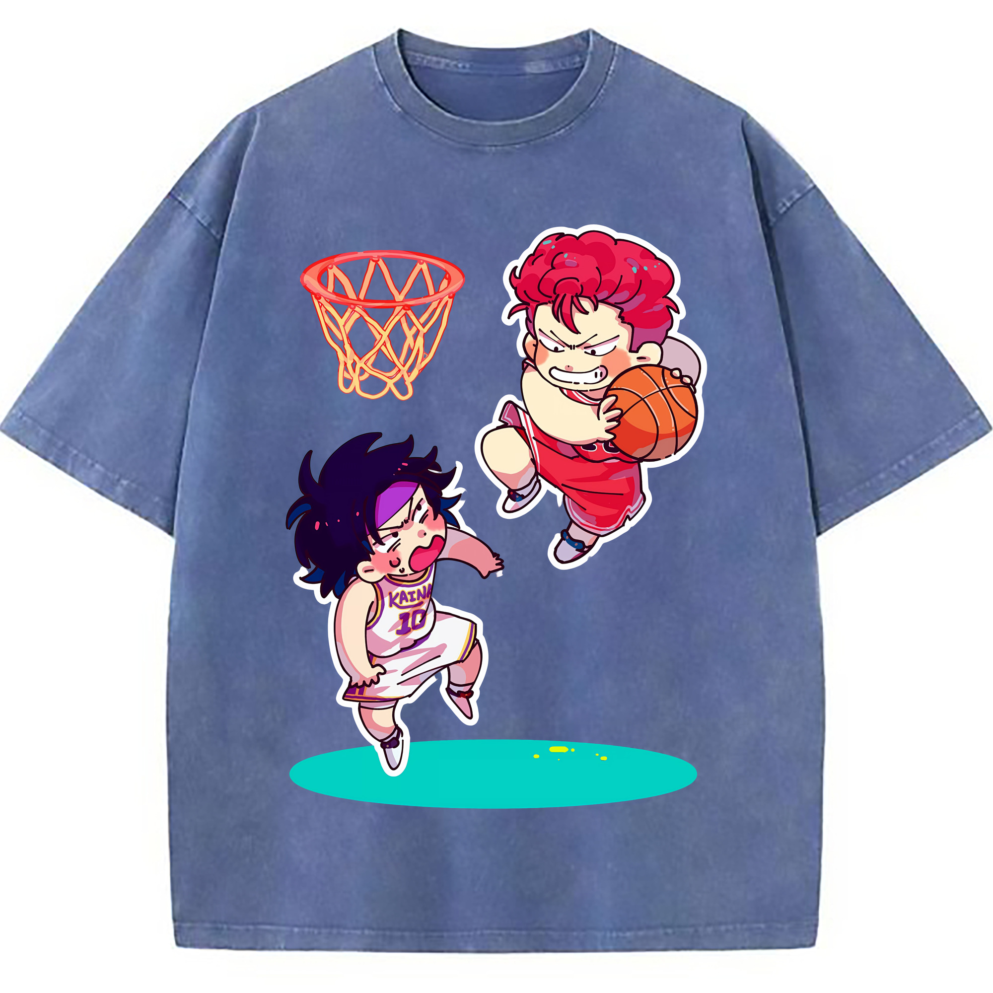 （画像用） SLAM DUNK／スラムダンク 綿100% ヴィンテージ風 半袖Tシャツ（フロントプリント）