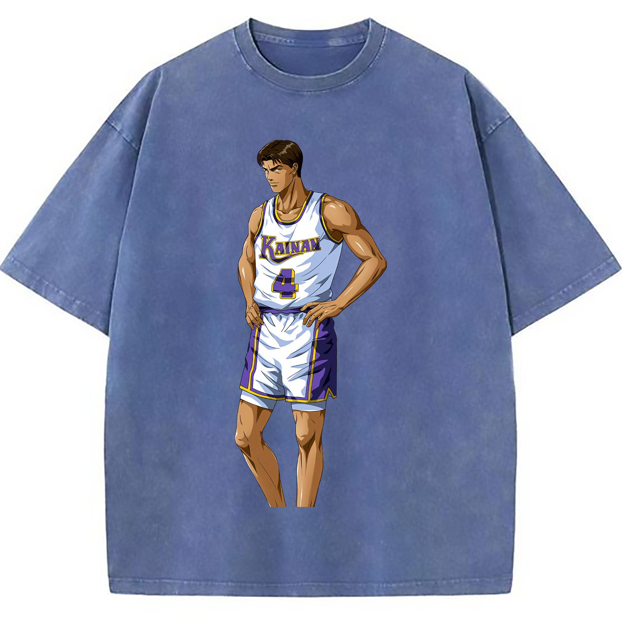 （画像用） SLAM DUNK／スラムダンク 綿100% ヴィンテージ風 半袖Tシャツ（フロントプリント）