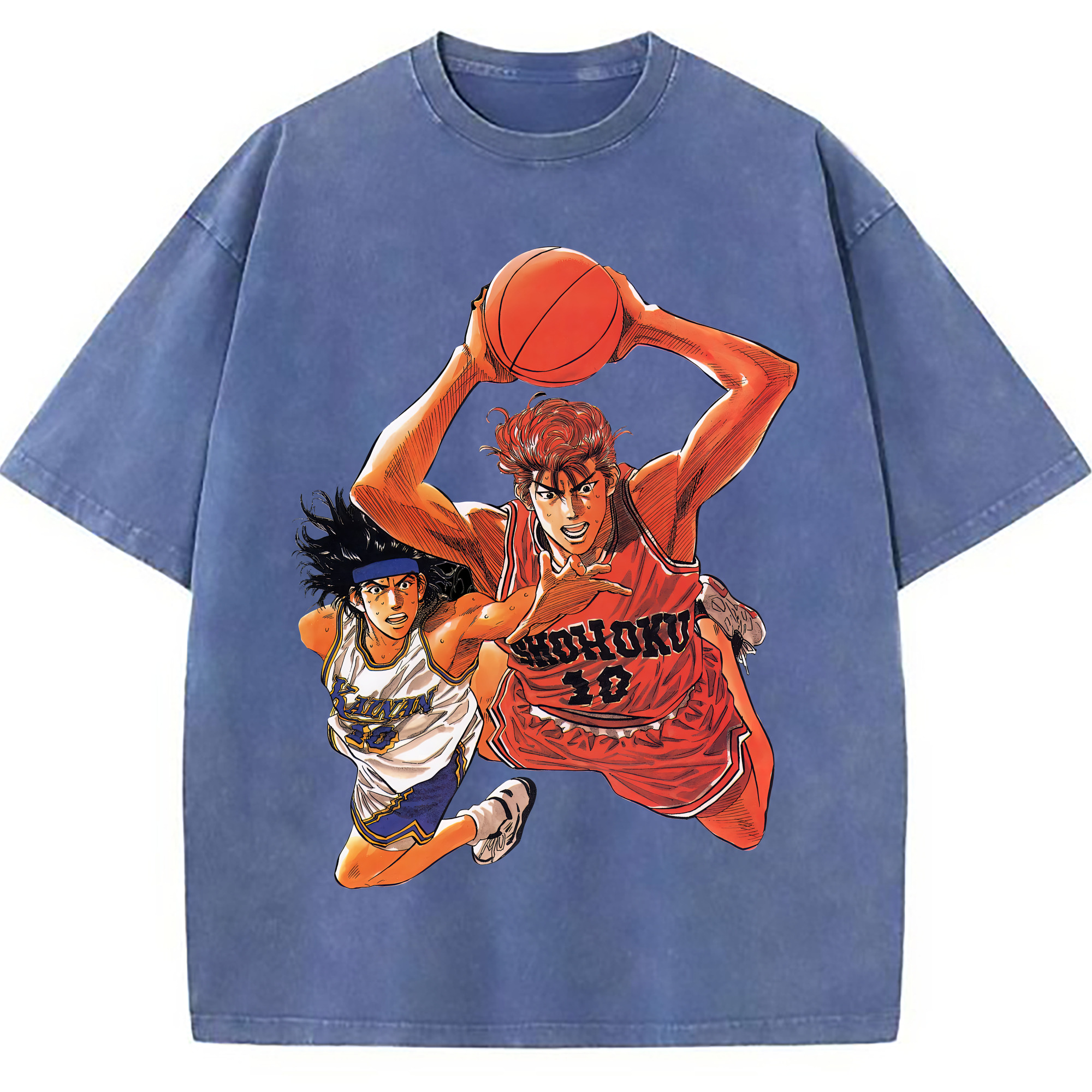 （画像用） SLAM DUNK／スラムダンク 綿100% ヴィンテージ風 半袖Tシャツ（フロントプリント）