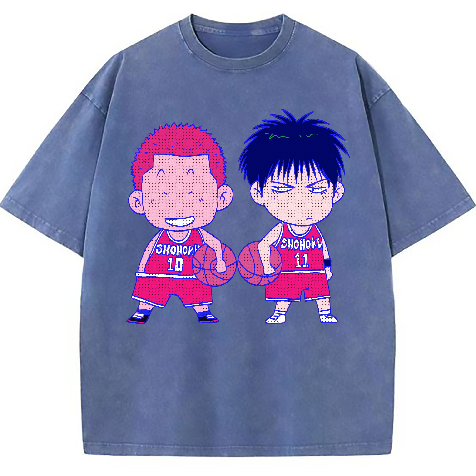 （画像用） SLAM DUNK／スラムダンク 綿100% ヴィンテージ風 半袖Tシャツ（フロントプリント）