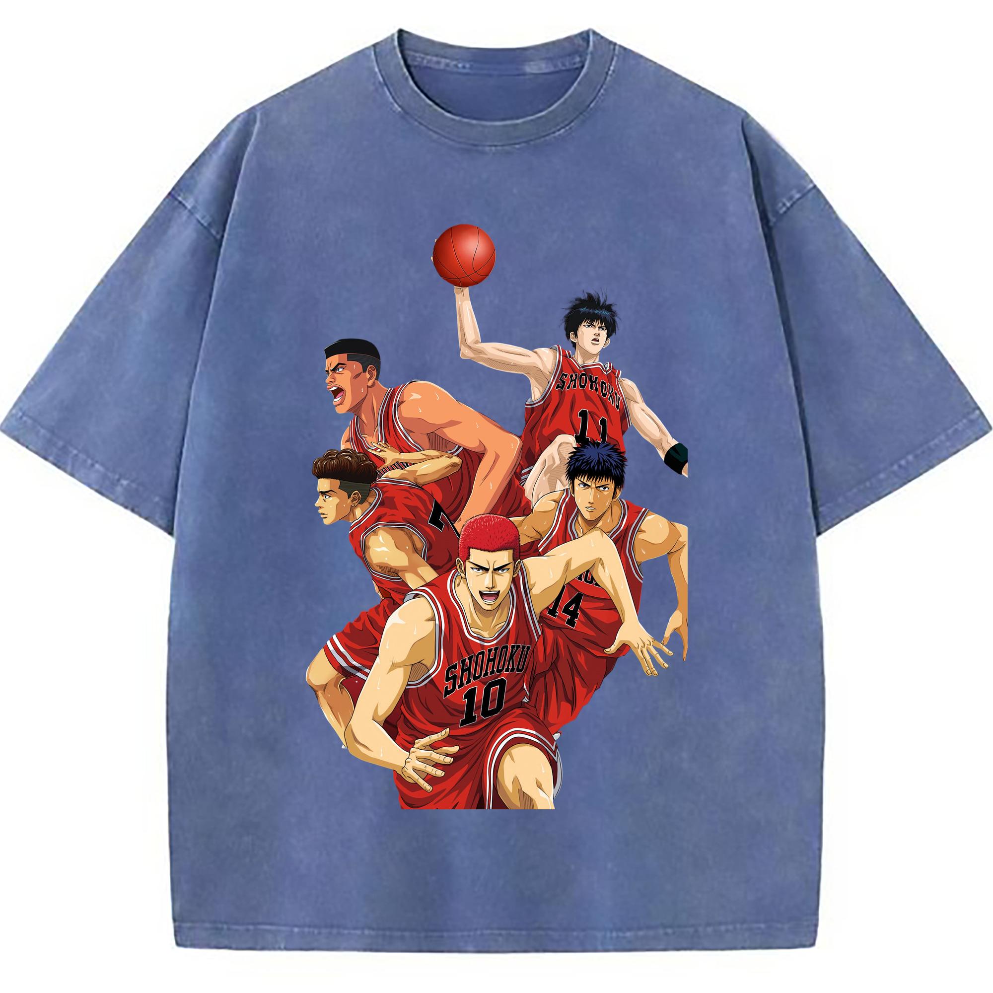 （画像用） SLAM DUNK／スラムダンク 綿100% ヴィンテージ風 半袖Tシャツ（フロントプリント）