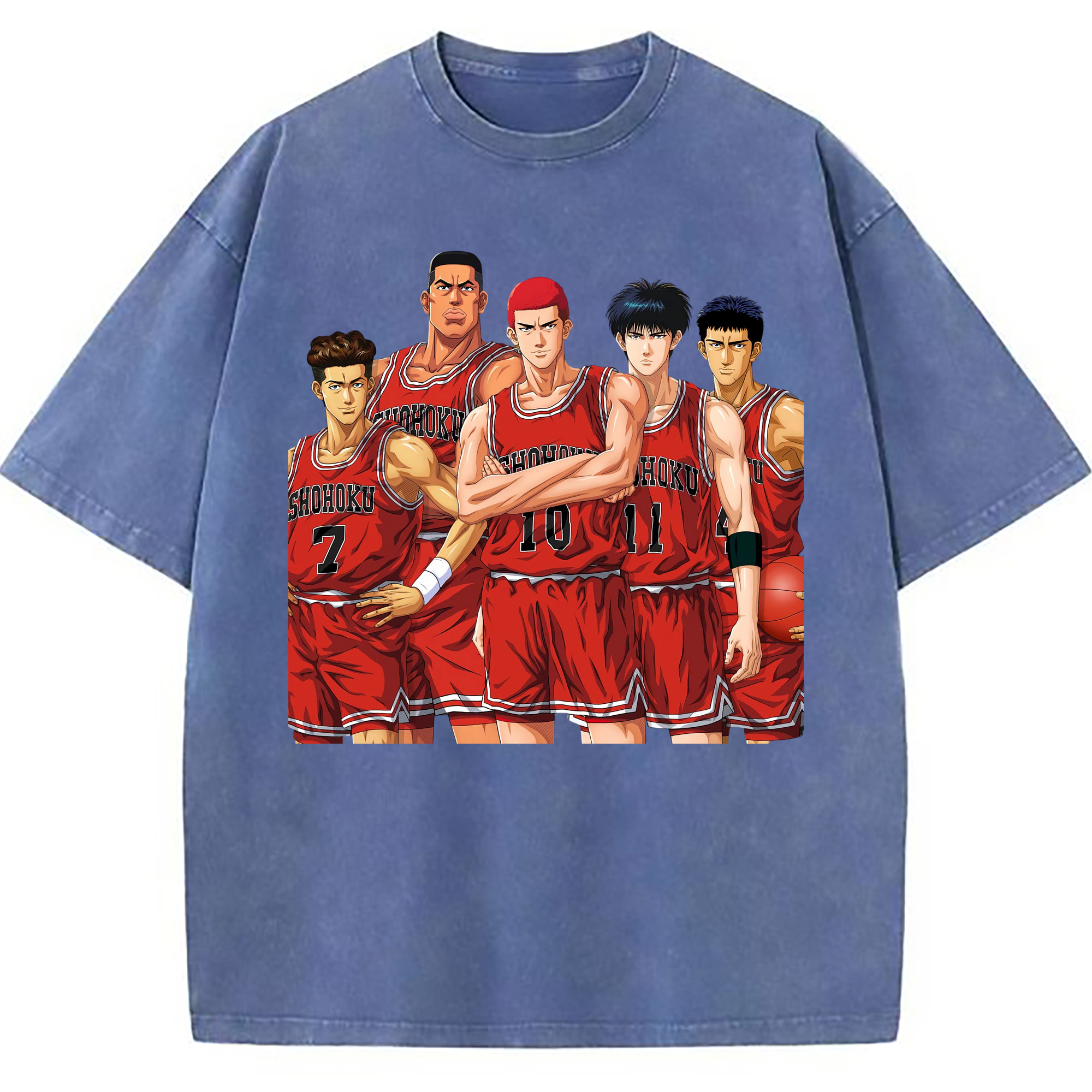 （画像用） SLAM DUNK／スラムダンク 綿100% ヴィンテージ風 半袖Tシャツ（フロントプリント）