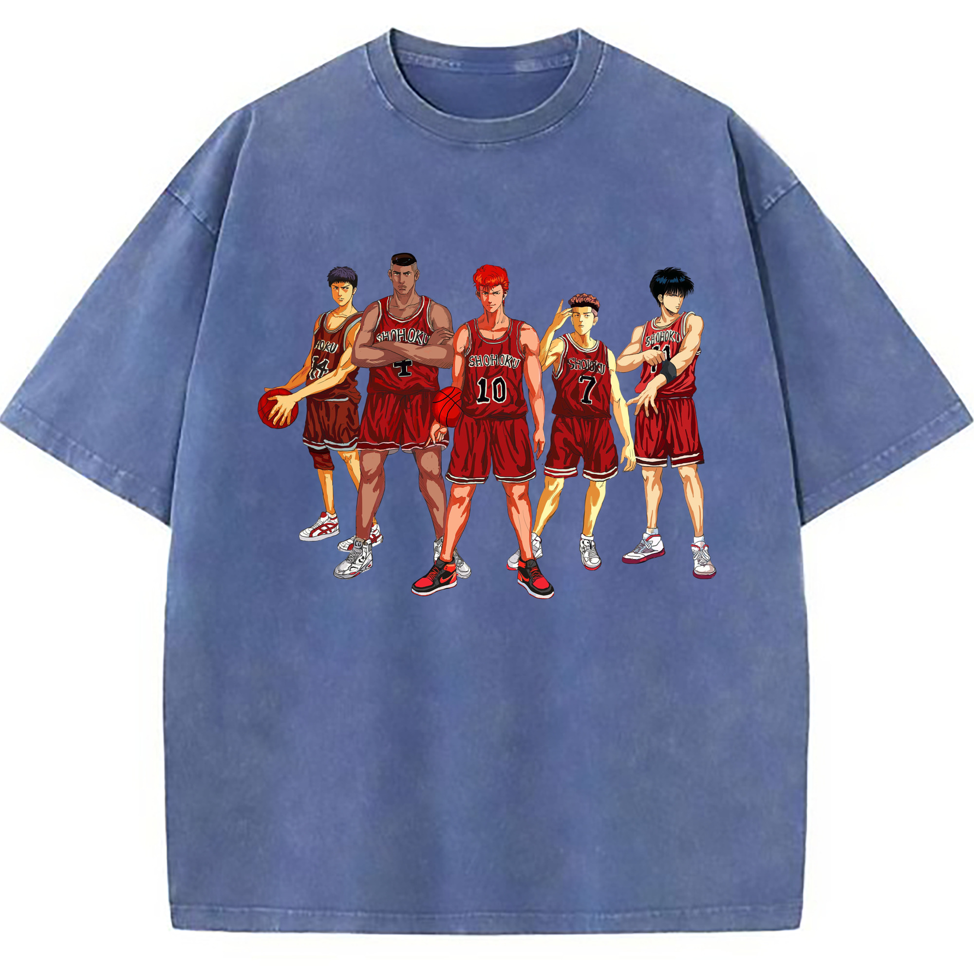 （画像用） SLAM DUNK／スラムダンク 綿100% ヴィンテージ風 半袖Tシャツ（フロントプリント）