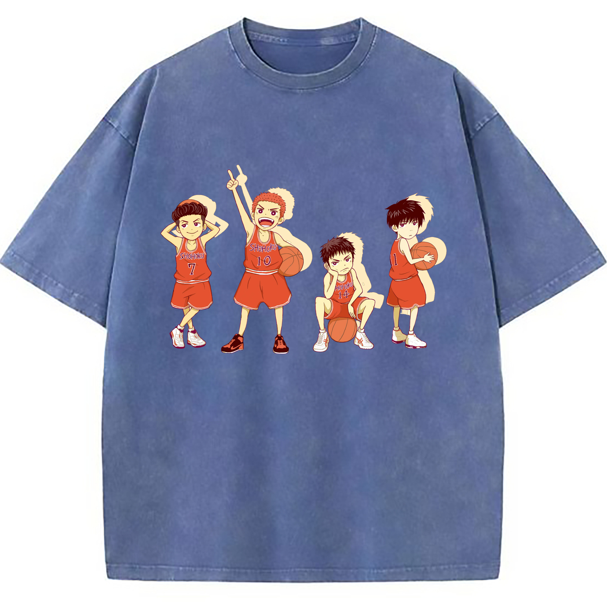 （画像用） SLAM DUNK／スラムダンク 綿100% ヴィンテージ風 半袖Tシャツ（フロントプリント）