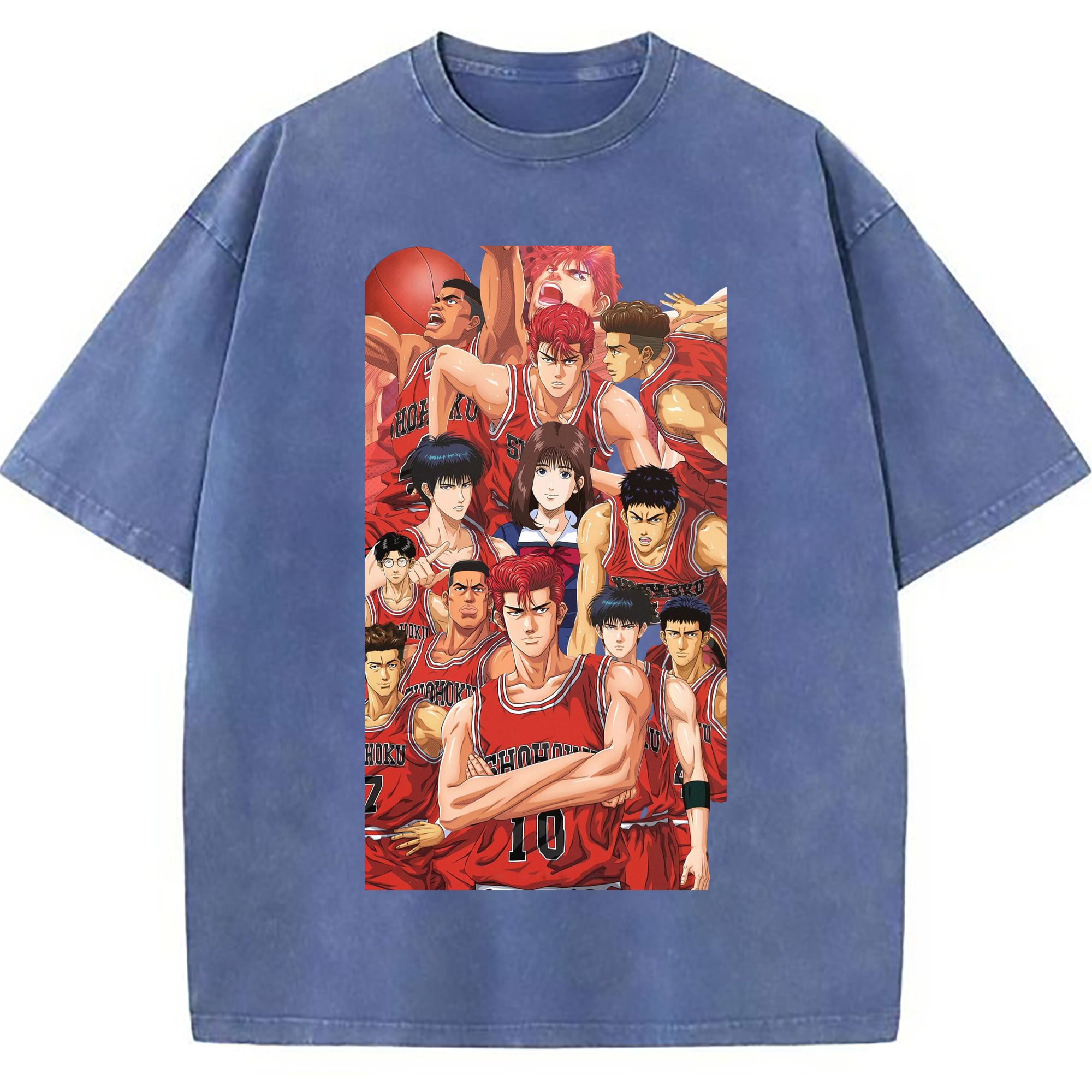 （画像用） SLAM DUNK／スラムダンク 綿100% ヴィンテージ風 半袖Tシャツ（フロントプリント）