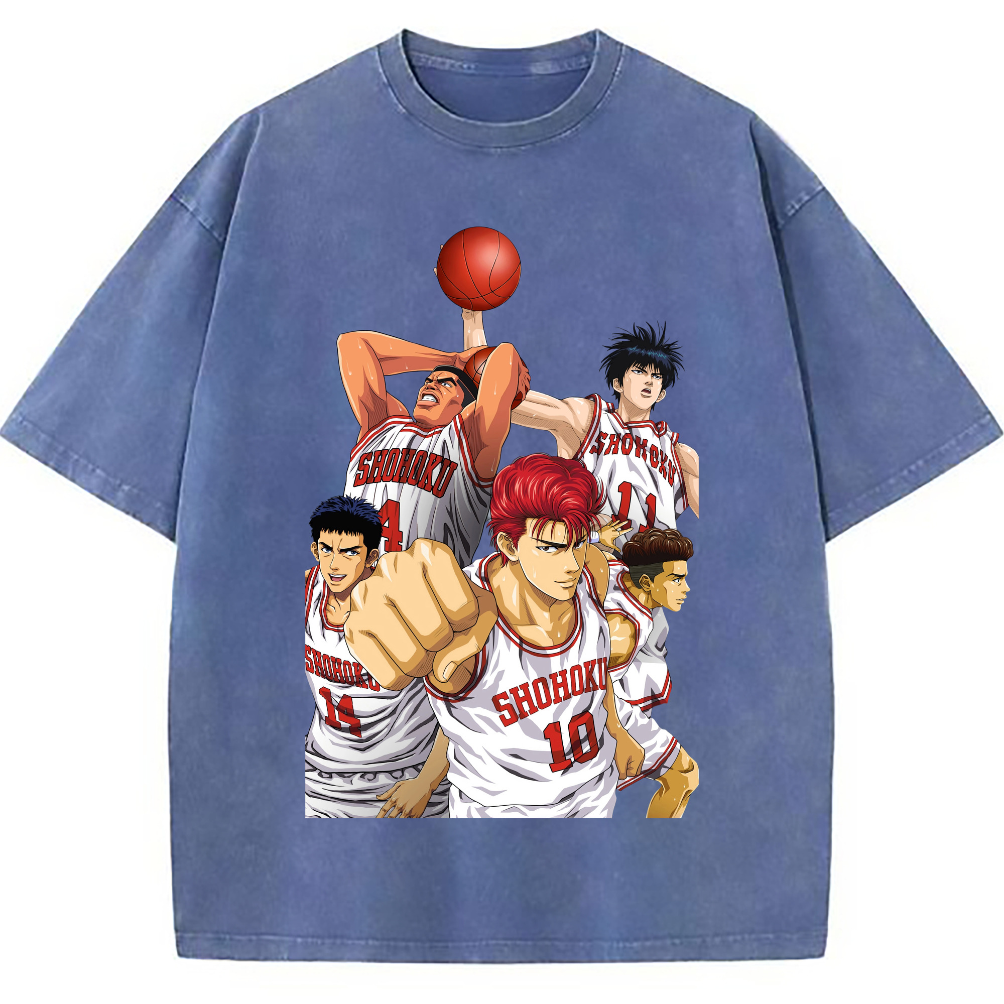 （画像用） SLAM DUNK／スラムダンク 綿100% ヴィンテージ風 半袖Tシャツ（フロントプリント）