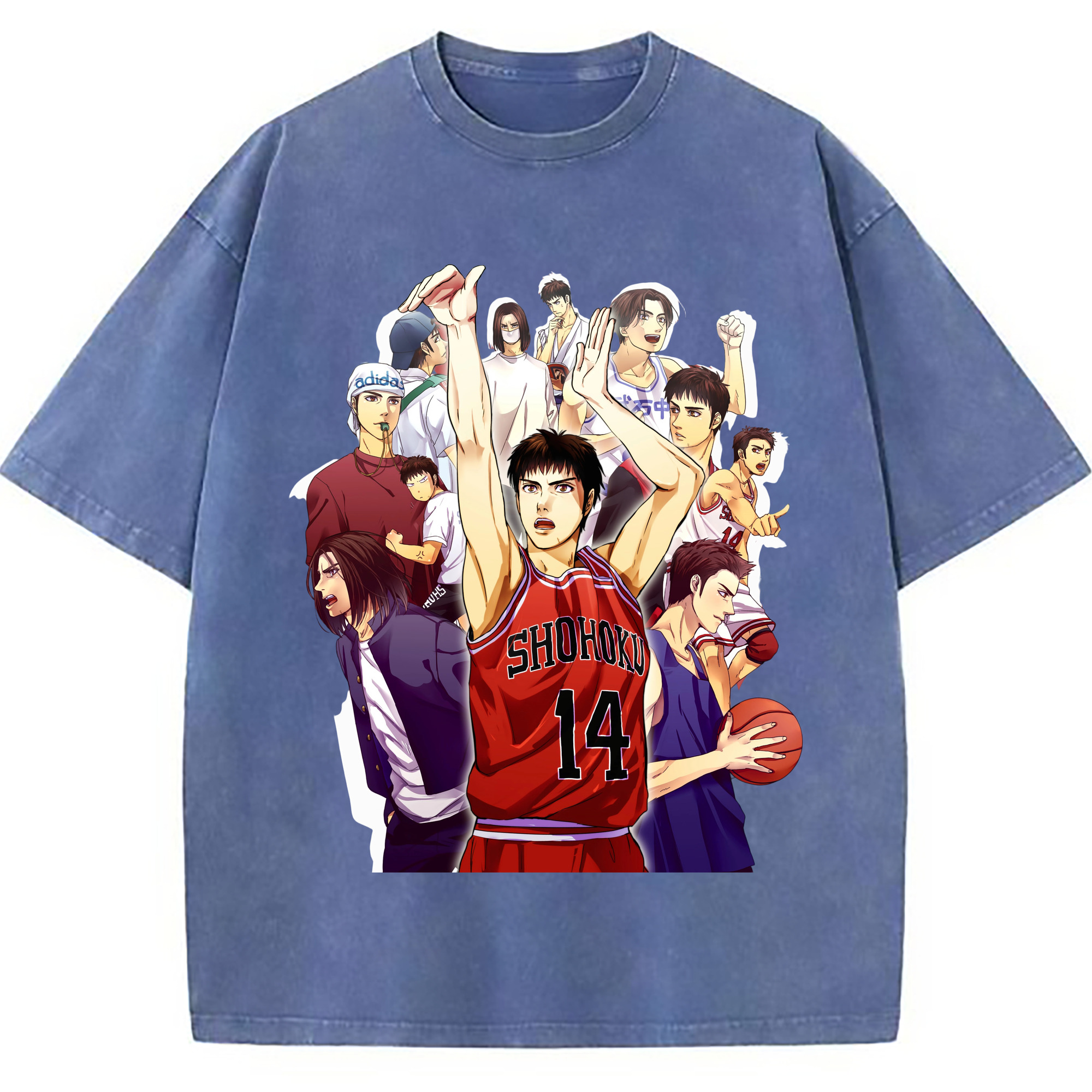 （画像用） SLAM DUNK／スラムダンク 綿100% ヴィンテージ風 半袖Tシャツ（フロントプリント）