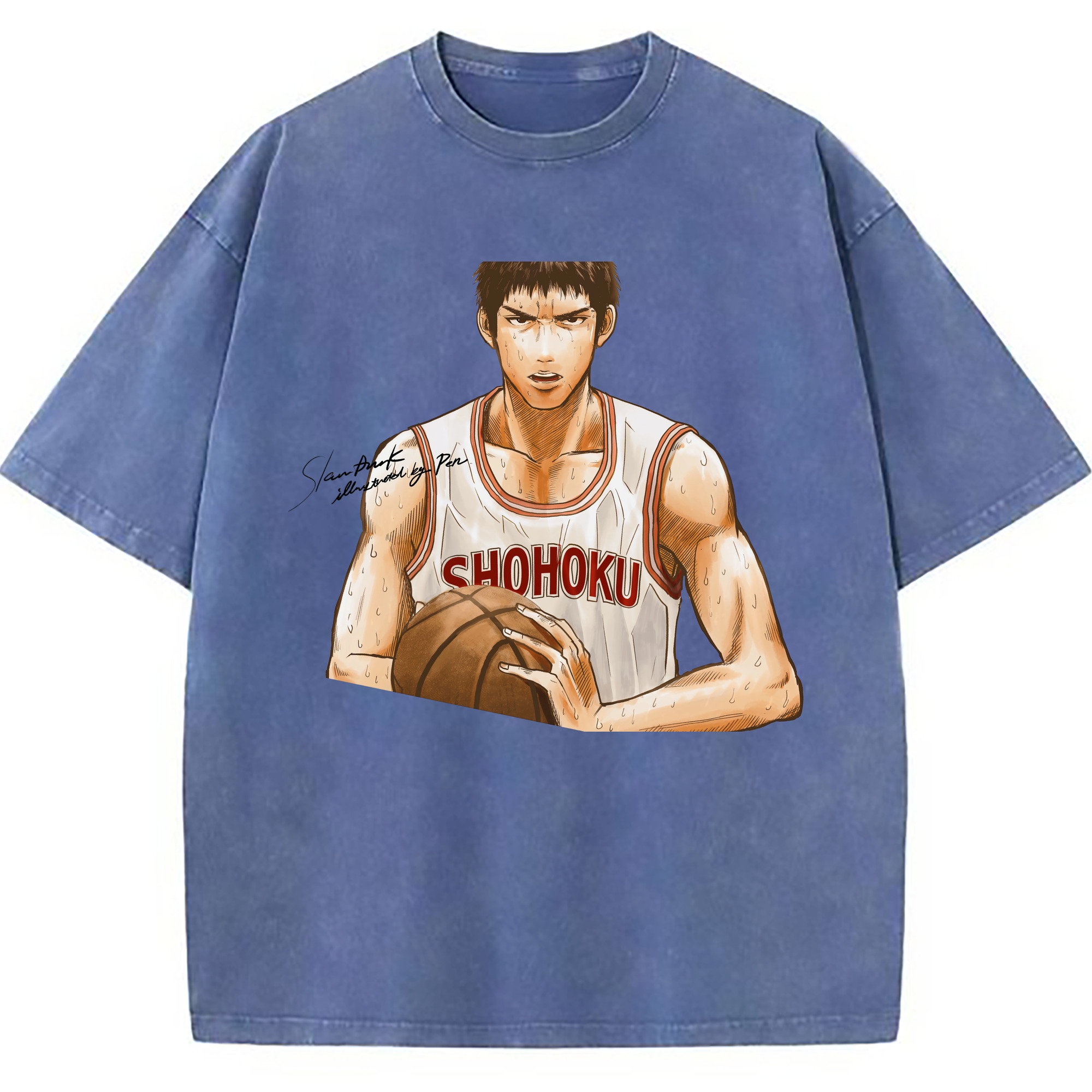 （画像用） SLAM DUNK／スラムダンク 綿100% ヴィンテージ風 半袖Tシャツ（フロントプリント）