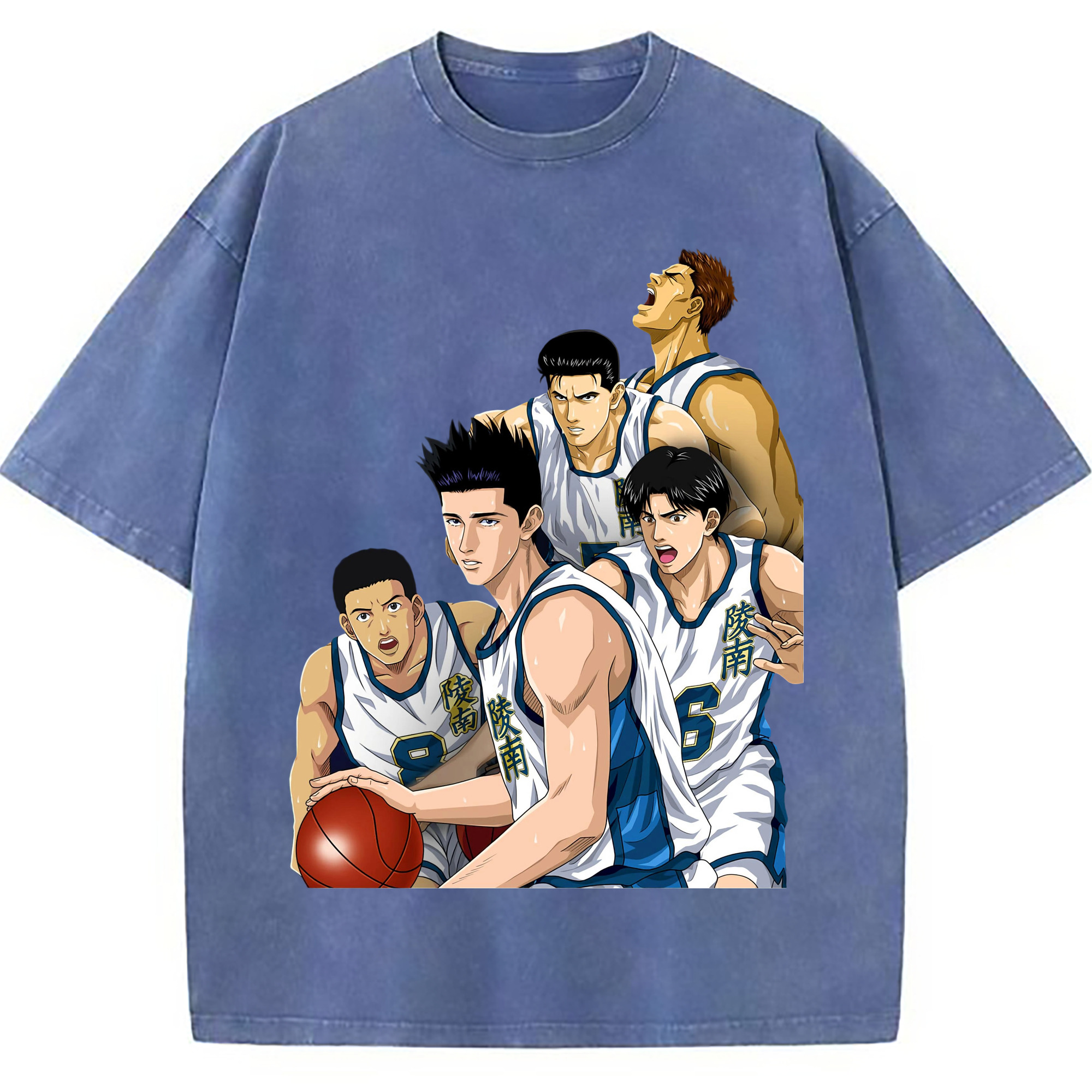 （画像用） SLAM DUNK／スラムダンク 綿100% ヴィンテージ風 半袖Tシャツ（フロントプリント）