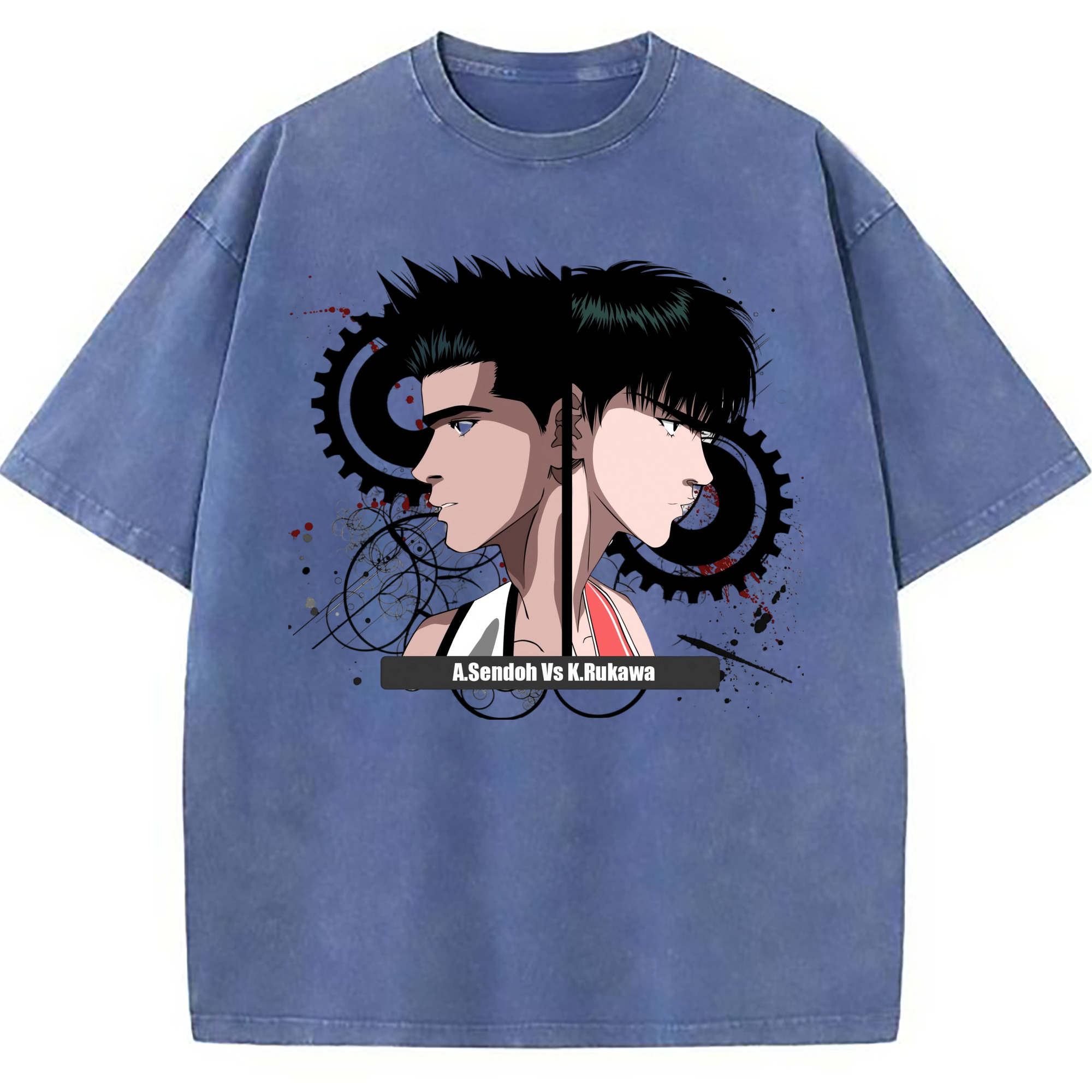 （画像用） SLAM DUNK／スラムダンク 綿100% ヴィンテージ風 半袖Tシャツ（フロントプリント）
