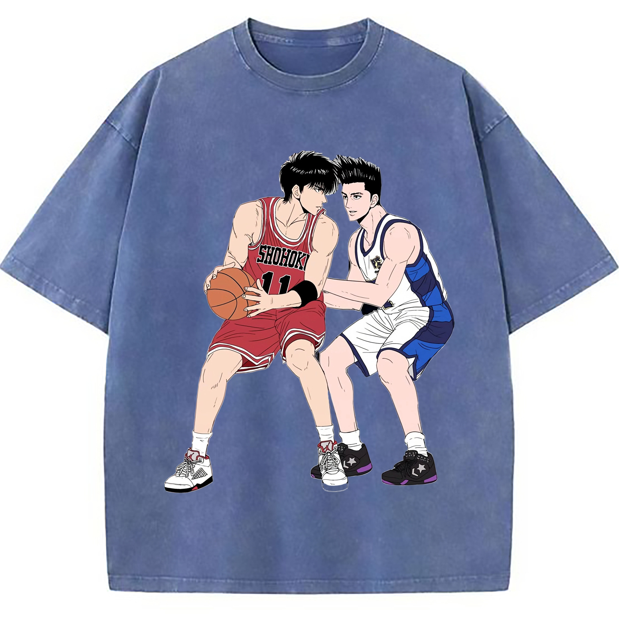 （画像用） SLAM DUNK／スラムダンク 綿100% ヴィンテージ風 半袖Tシャツ（フロントプリント）