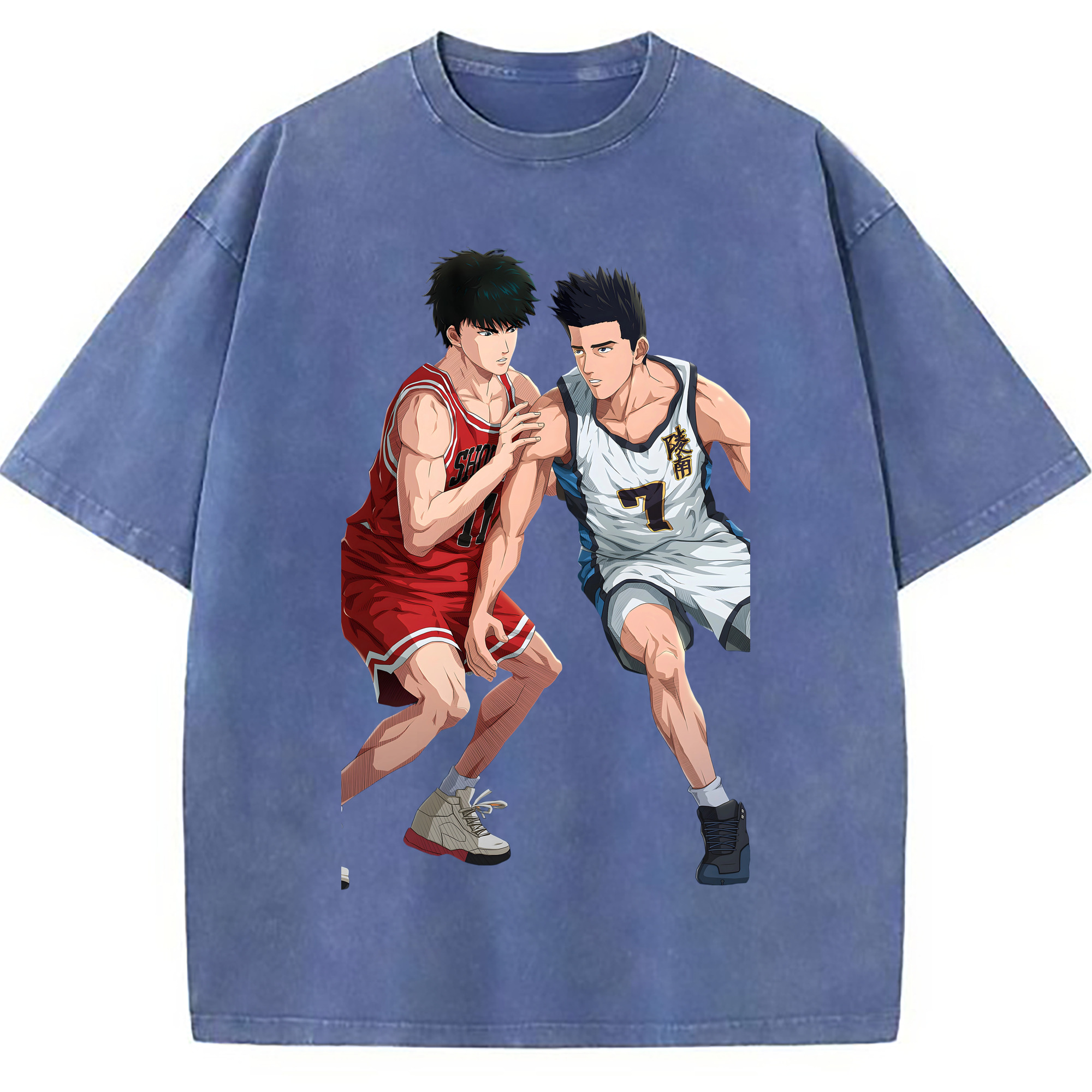 （画像用） SLAM DUNK／スラムダンク 綿100% ヴィンテージ風 半袖Tシャツ（フロントプリント）