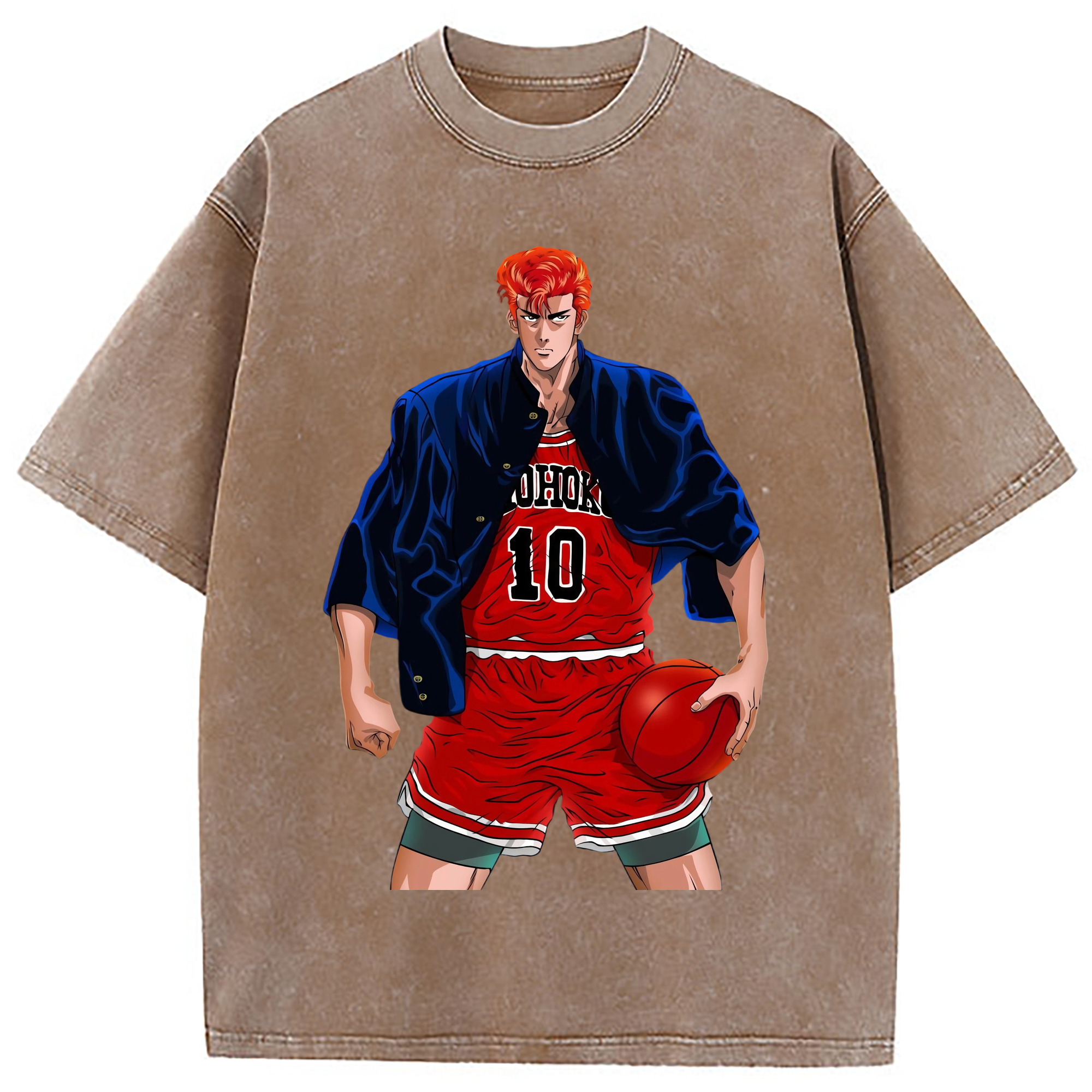 （画像用） SLAM DUNK／スラムダンク 綿100% ヴィンテージ風 半袖Tシャツ（フロントプリント）