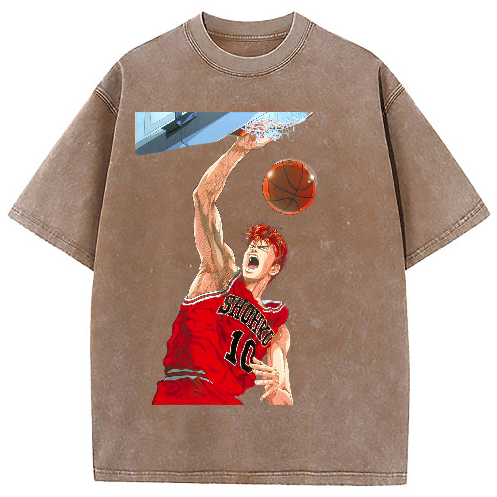 （画像用） SLAM DUNK／スラムダンク 綿100% ヴィンテージ風 半袖Tシャツ（フロントプリント）