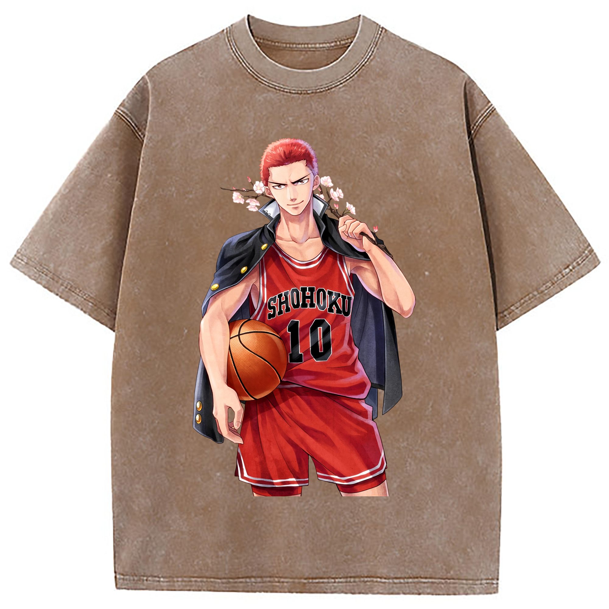（画像用） SLAM DUNK／スラムダンク 綿100% ヴィンテージ風 半袖Tシャツ（フロントプリント）