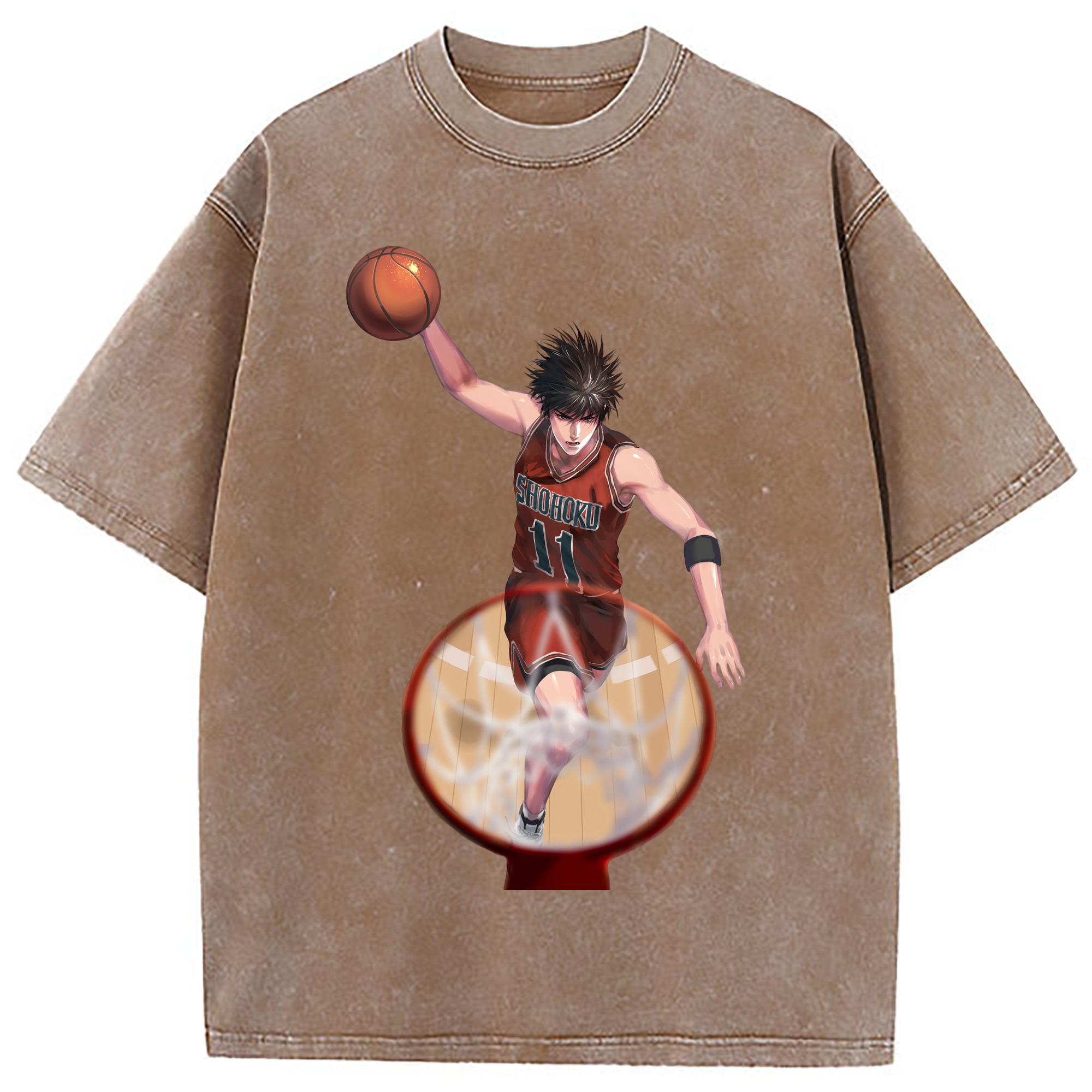 （画像用） SLAM DUNK／スラムダンク 綿100% ヴィンテージ風 半袖Tシャツ（フロントプリント）