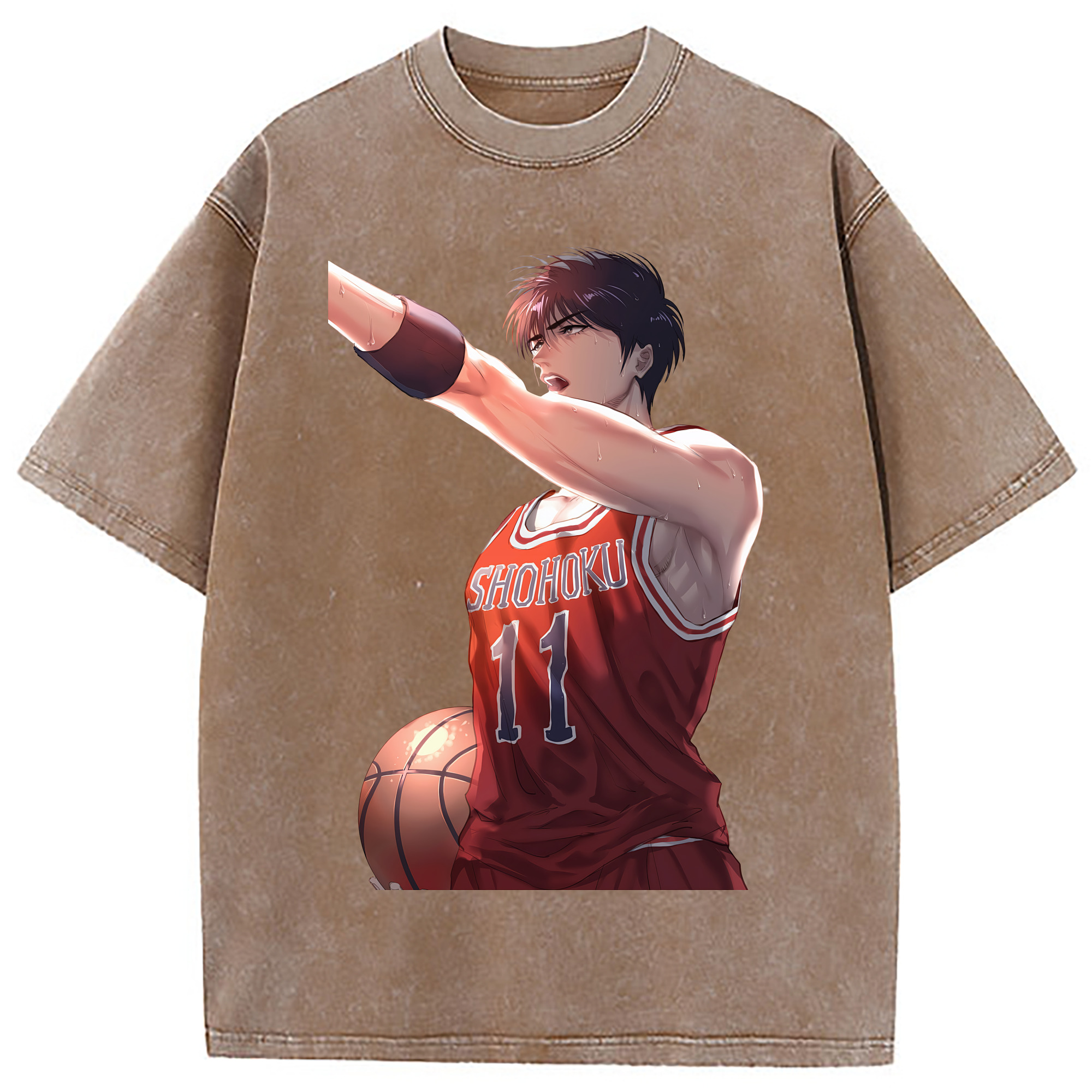 （画像用） SLAM DUNK／スラムダンク 綿100% ヴィンテージ風 半袖Tシャツ（フロントプリント）
