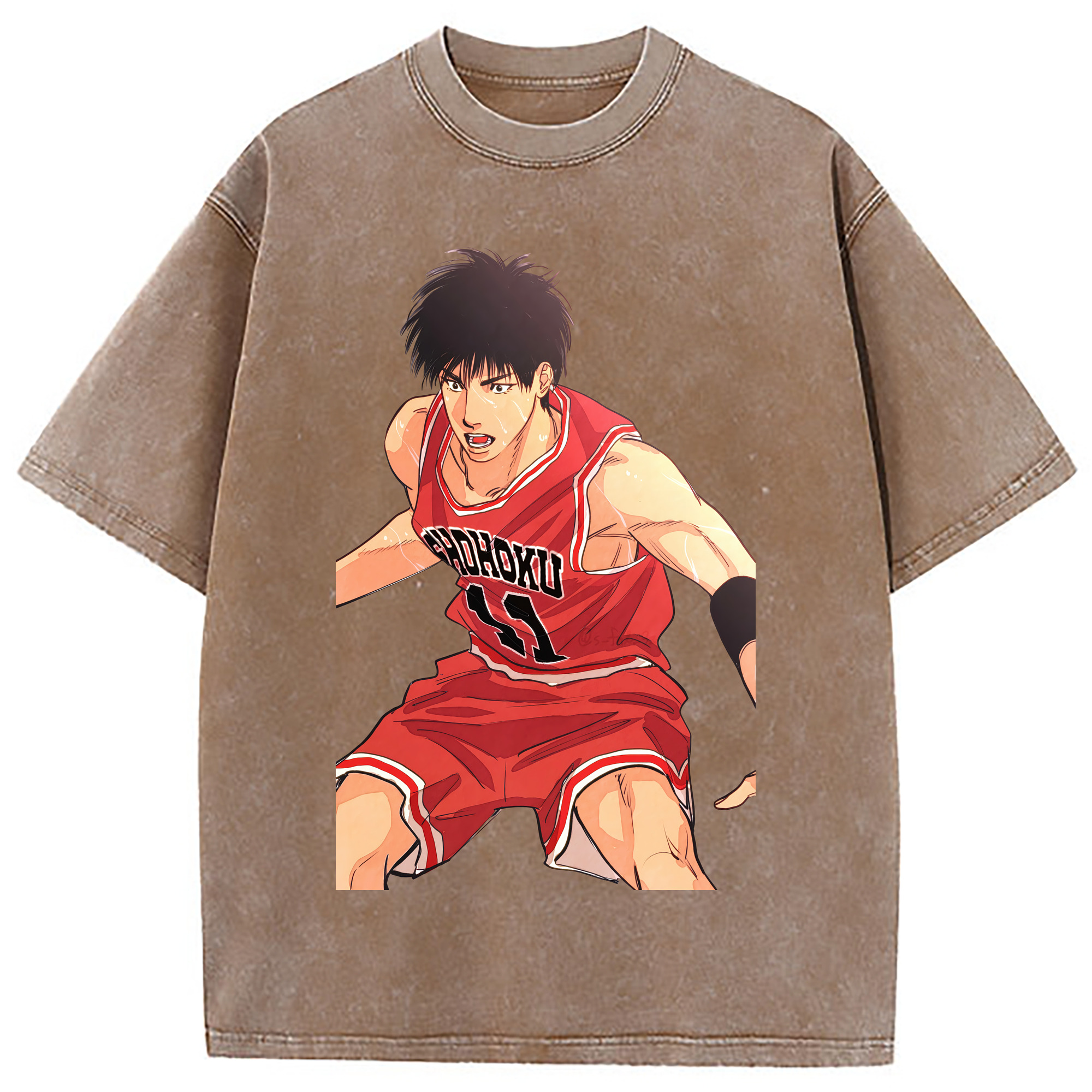 （画像用） SLAM DUNK／スラムダンク 綿100% ヴィンテージ風 半袖Tシャツ（フロントプリント）