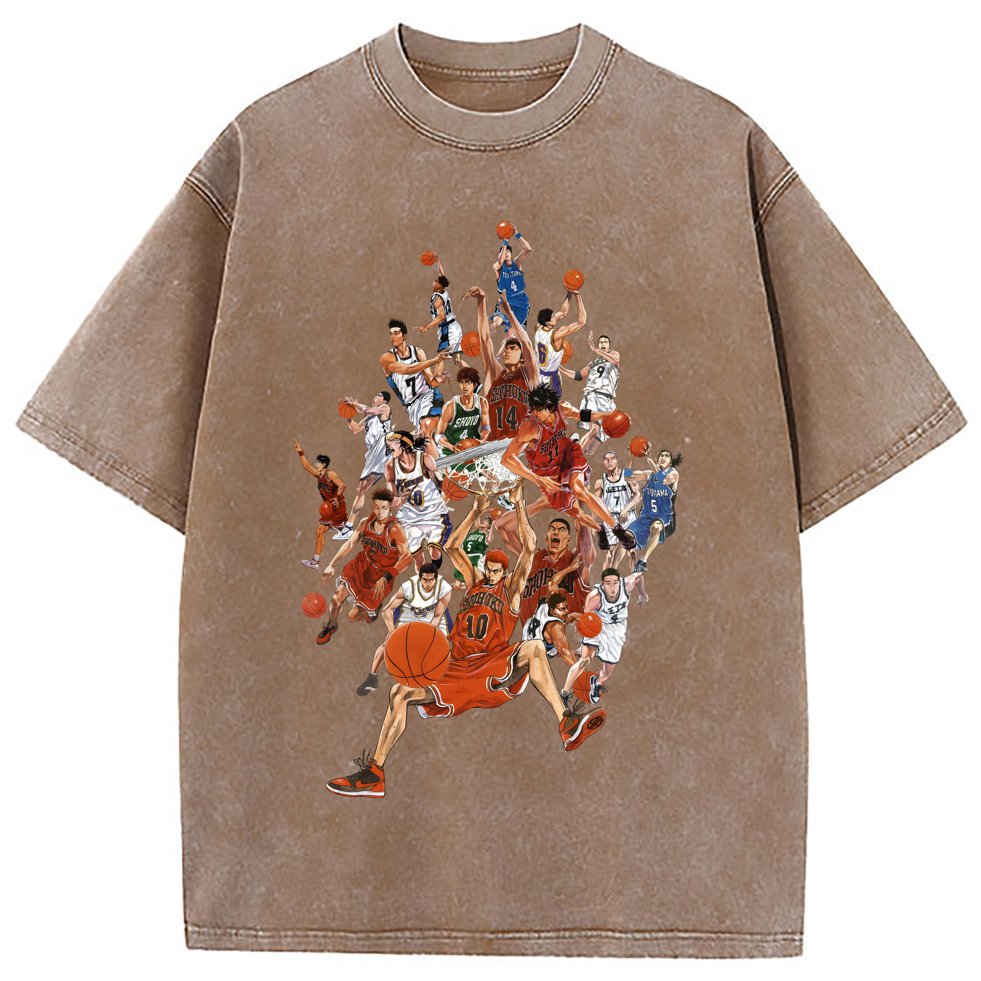 （画像用） SLAM DUNK／スラムダンク 綿100% ヴィンテージ風 半袖Tシャツ（フロントプリント）