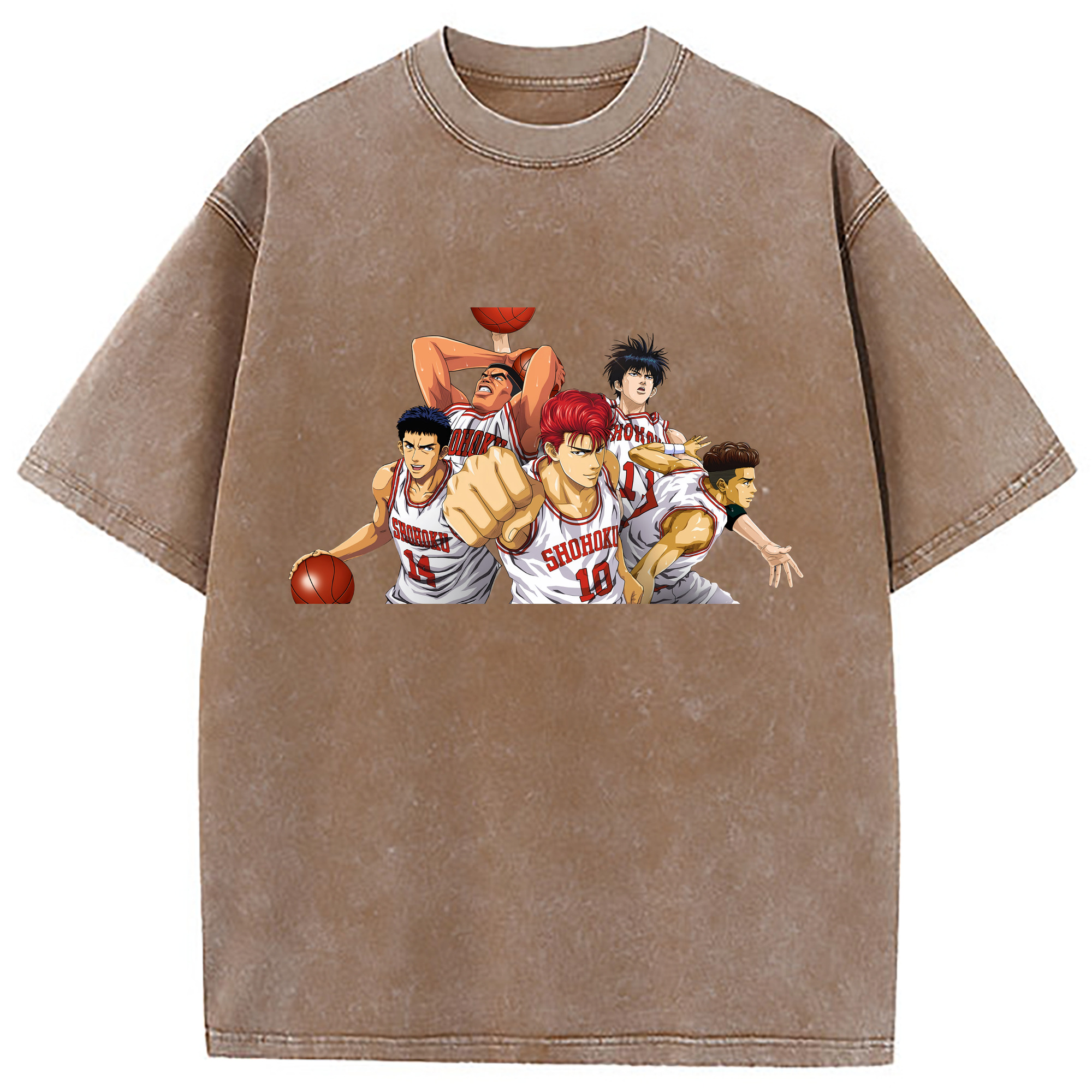 （画像用） SLAM DUNK／スラムダンク 綿100% ヴィンテージ風 半袖Tシャツ（フロントプリント）