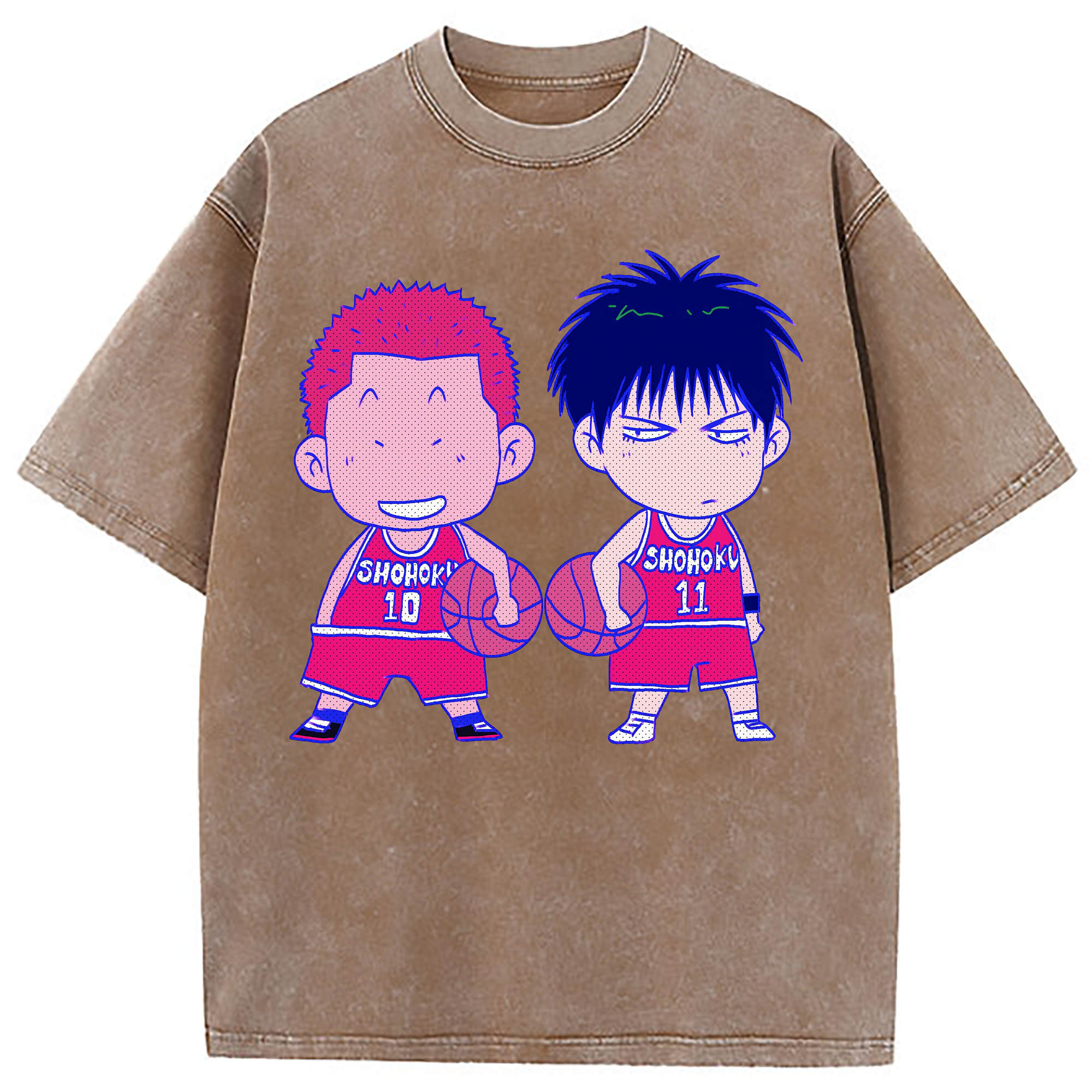 （画像用） SLAM DUNK／スラムダンク 綿100% ヴィンテージ風 半袖Tシャツ（フロントプリント）