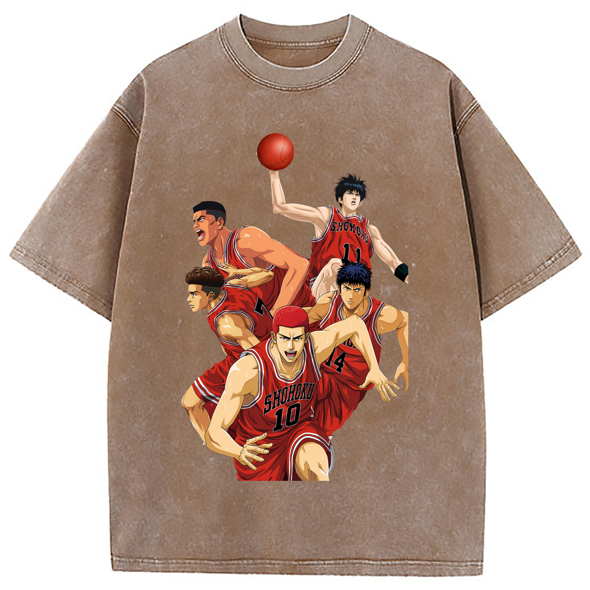 （画像用） SLAM DUNK／スラムダンク 綿100% ヴィンテージ風 半袖Tシャツ（フロントプリント）