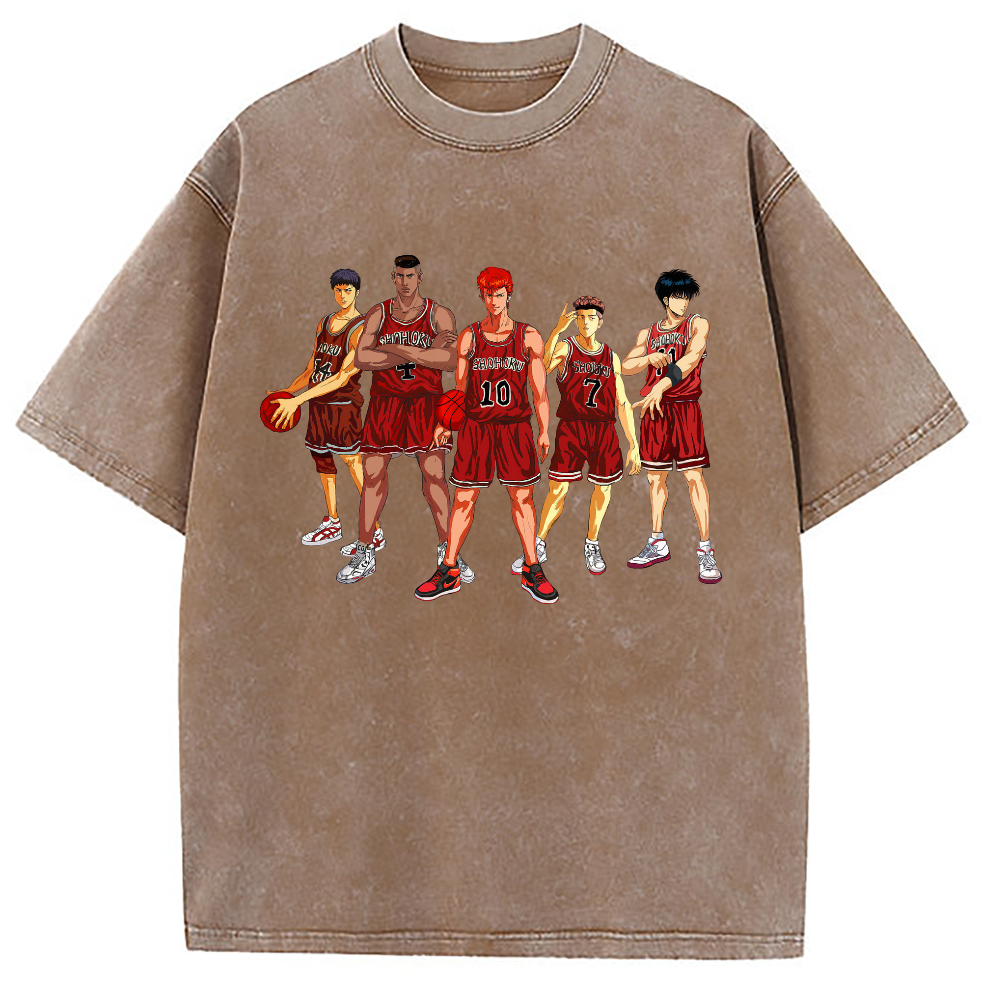 （画像用） SLAM DUNK／スラムダンク 綿100% ヴィンテージ風 半袖Tシャツ（フロントプリント）