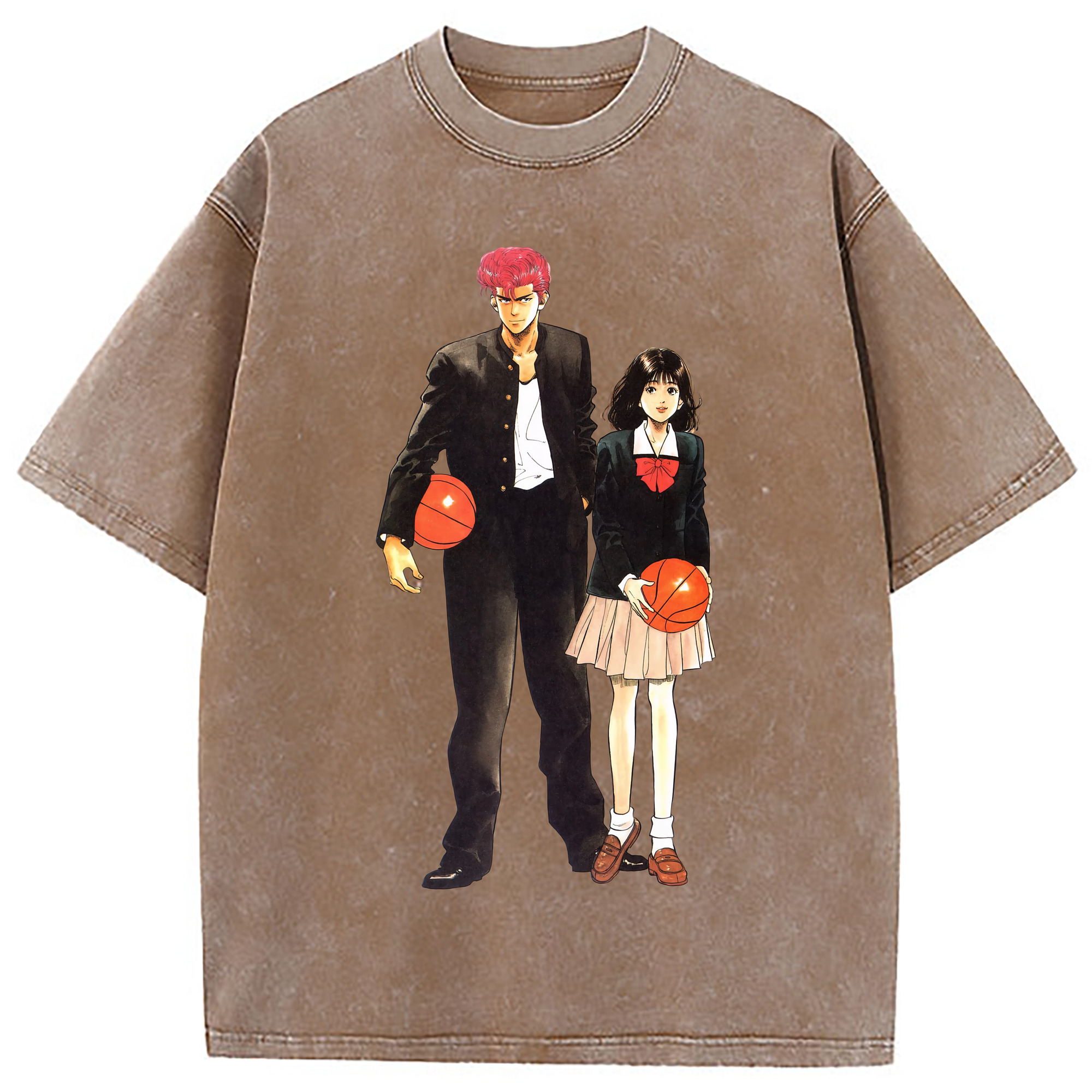 （画像用） SLAM DUNK／スラムダンク 綿100% ヴィンテージ風 半袖Tシャツ（フロントプリント）