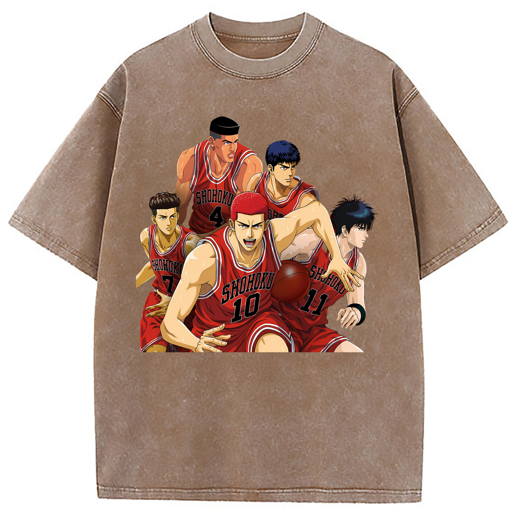 （画像用） SLAM DUNK／スラムダンク 綿100% ヴィンテージ風 半袖Tシャツ（フロントプリント）