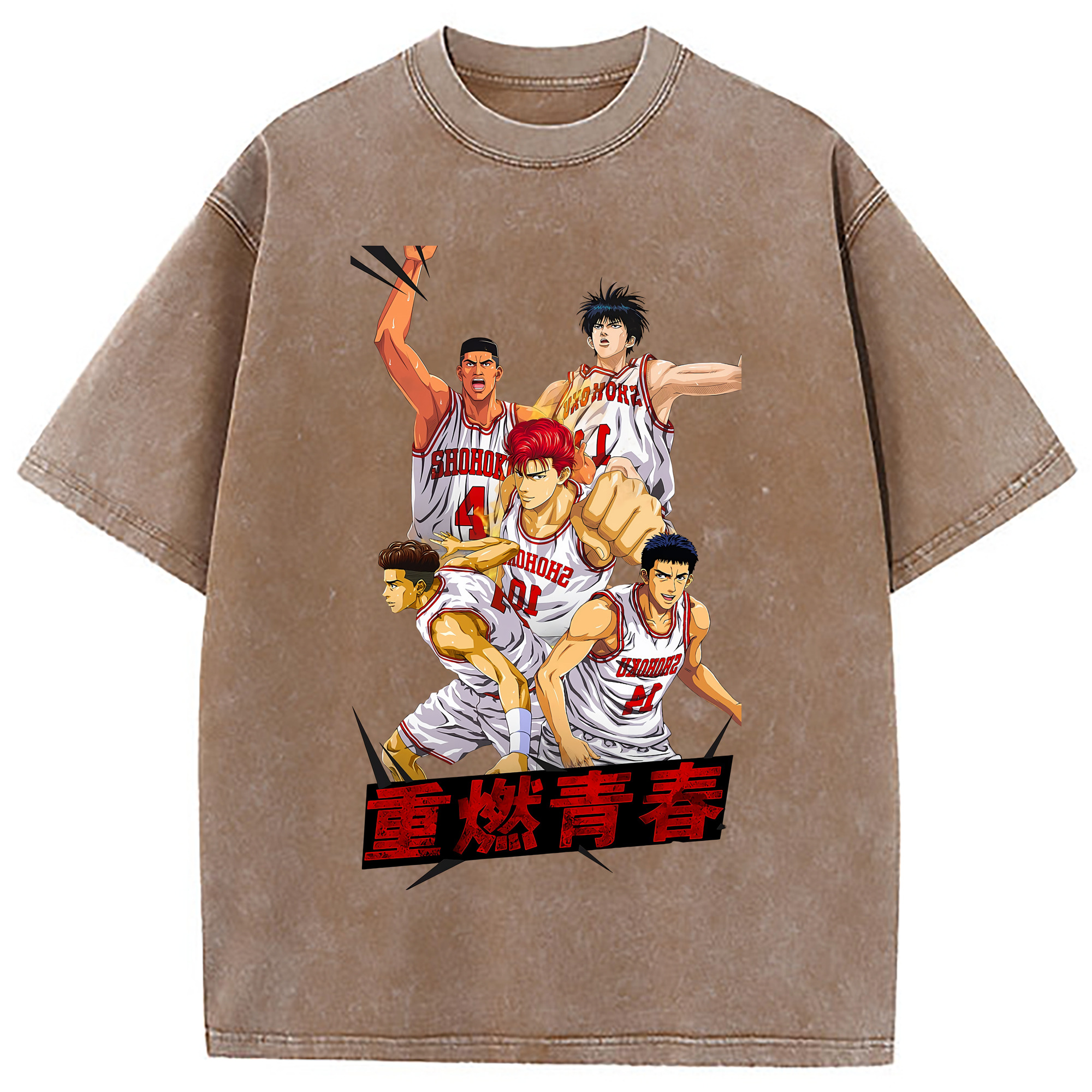 （画像用） SLAM DUNK／スラムダンク 綿100% ヴィンテージ風 半袖Tシャツ（フロントプリント）