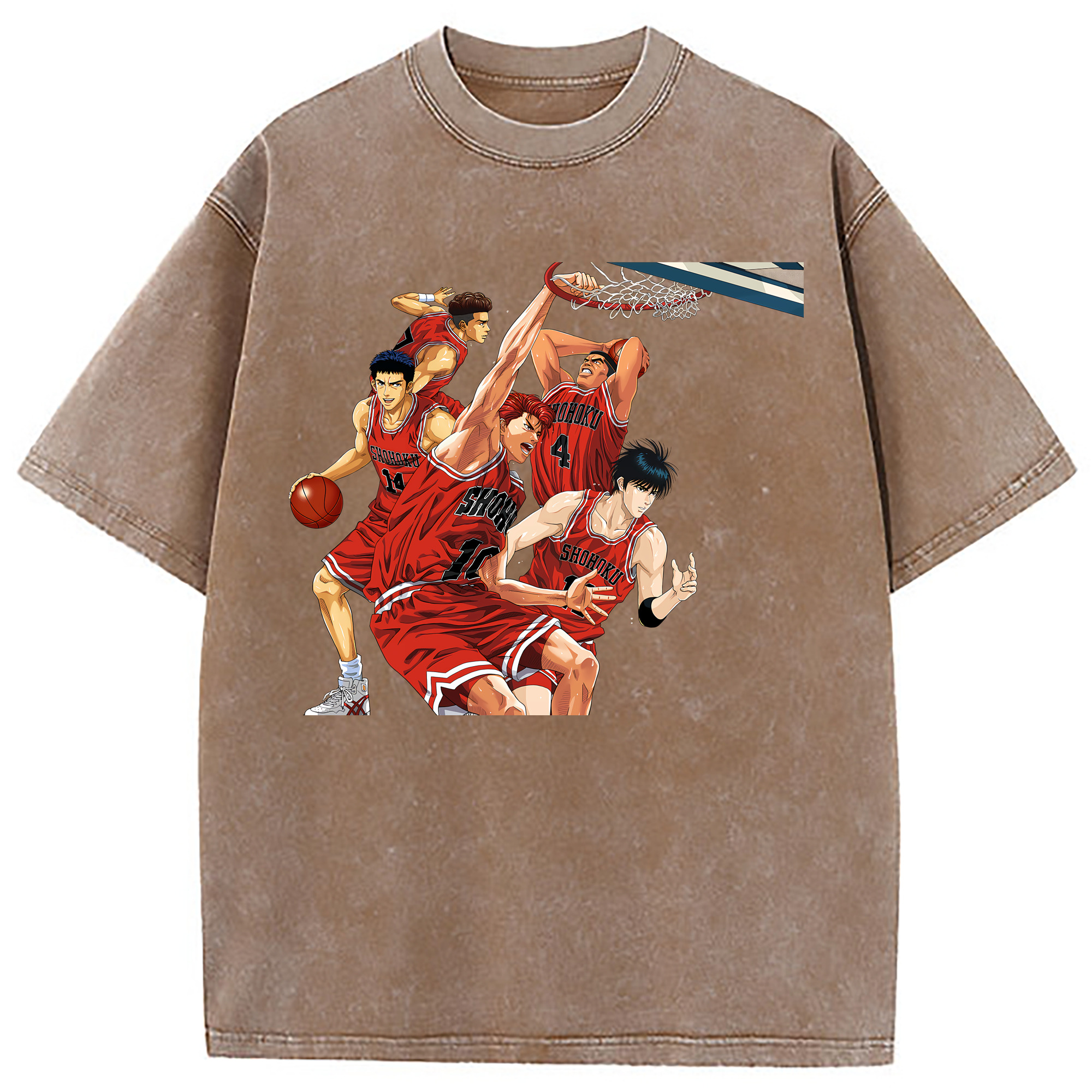 （画像用） SLAM DUNK／スラムダンク 綿100% ヴィンテージ風 半袖Tシャツ（フロントプリント）