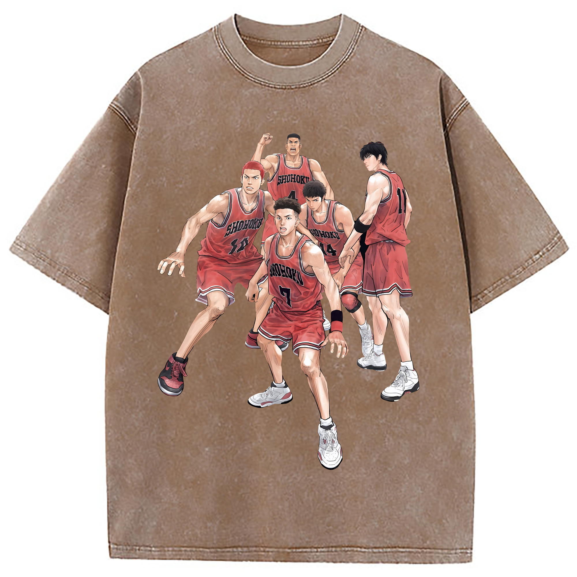 （画像用） SLAM DUNK／スラムダンク 綿100% ヴィンテージ風 半袖Tシャツ（フロントプリント）