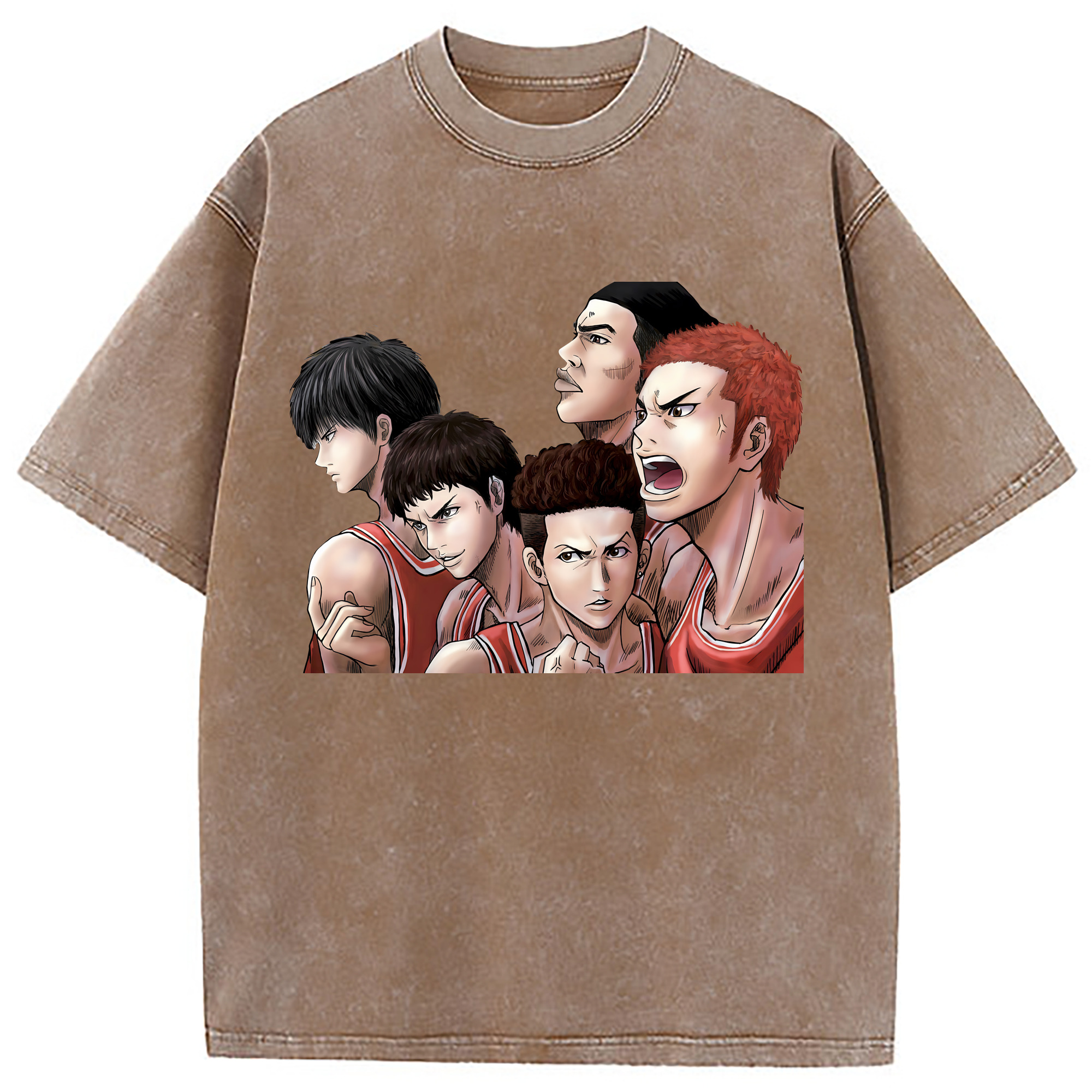 （画像用） SLAM DUNK／スラムダンク 綿100% ヴィンテージ風 半袖Tシャツ（フロントプリント）