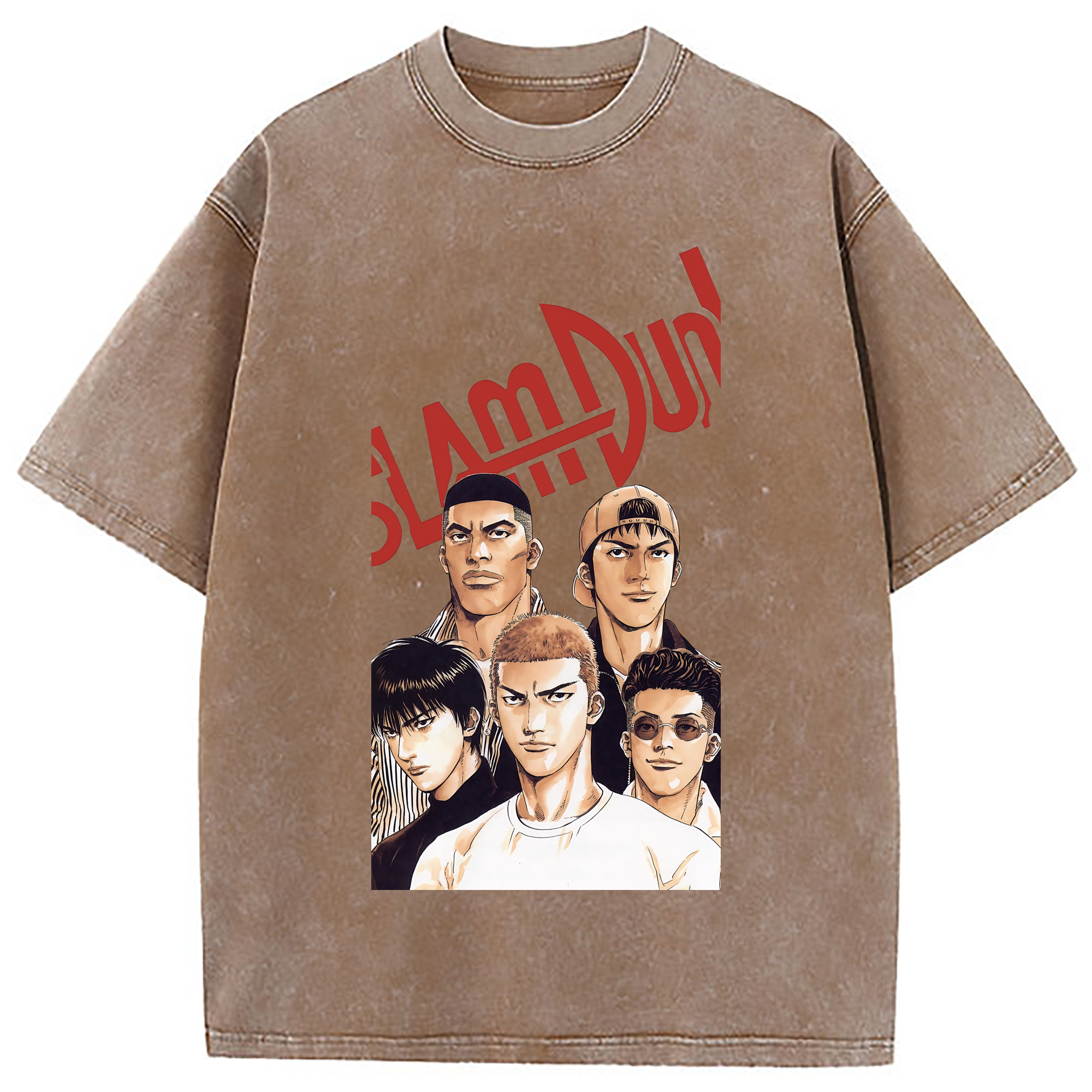 （画像用） SLAM DUNK／スラムダンク 綿100% ヴィンテージ風 半袖Tシャツ（フロントプリント）