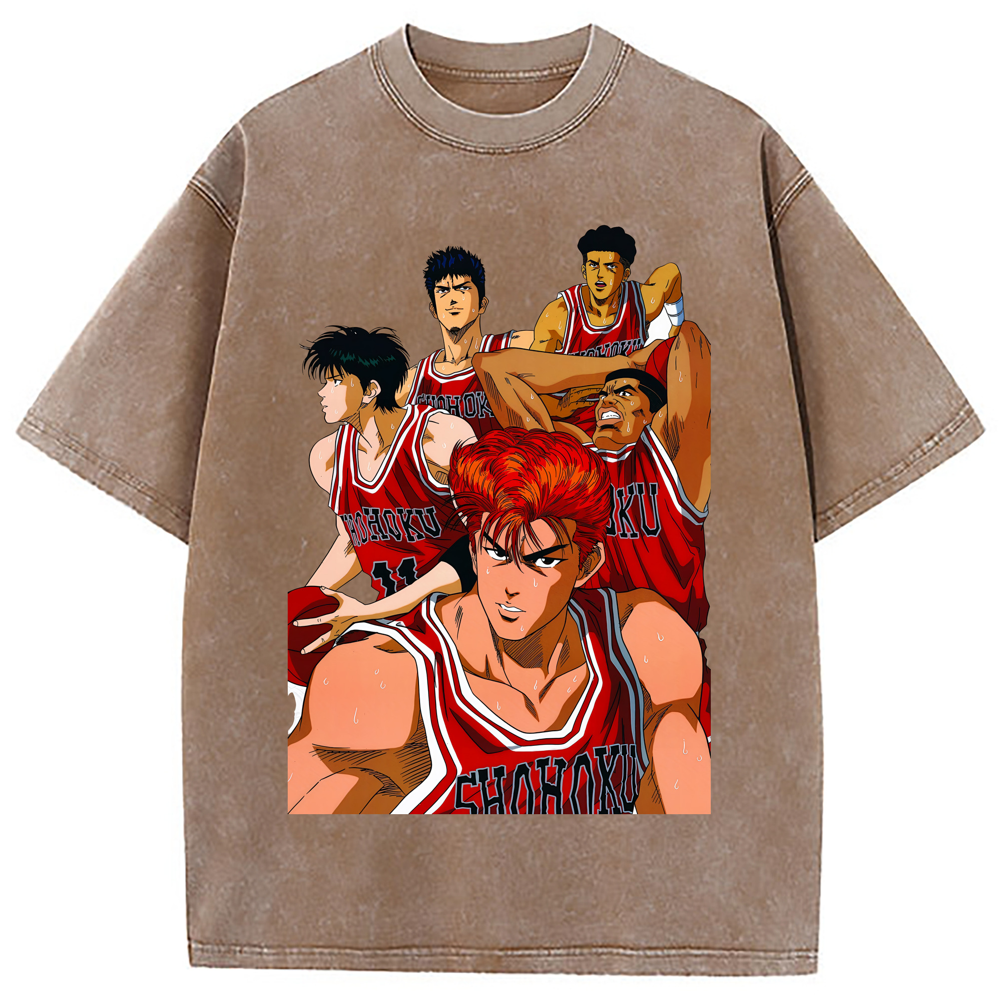 （画像用） SLAM DUNK／スラムダンク 綿100% ヴィンテージ風 半袖Tシャツ（フロントプリント）