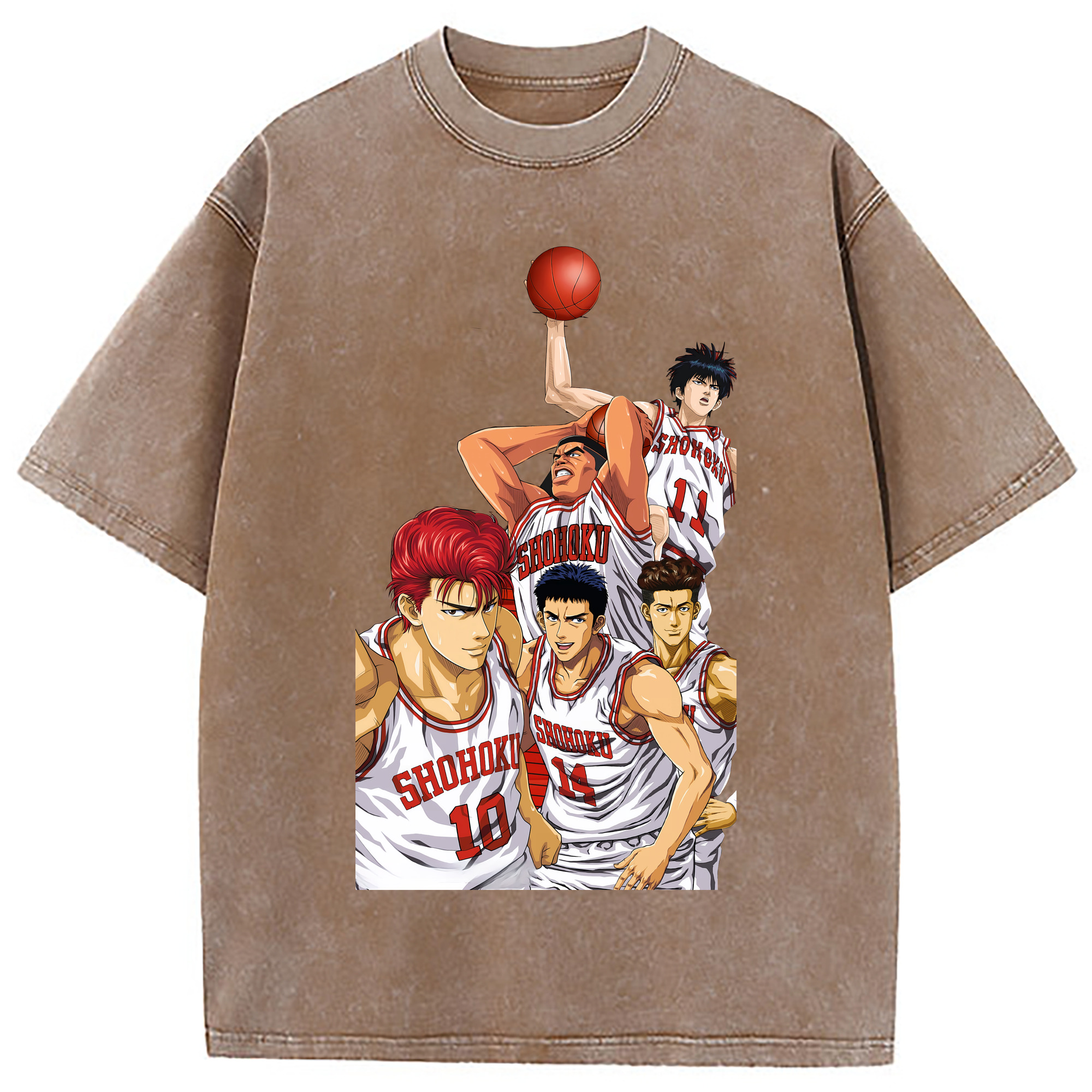 （画像用） SLAM DUNK／スラムダンク 綿100% ヴィンテージ風 半袖Tシャツ（フロントプリント）